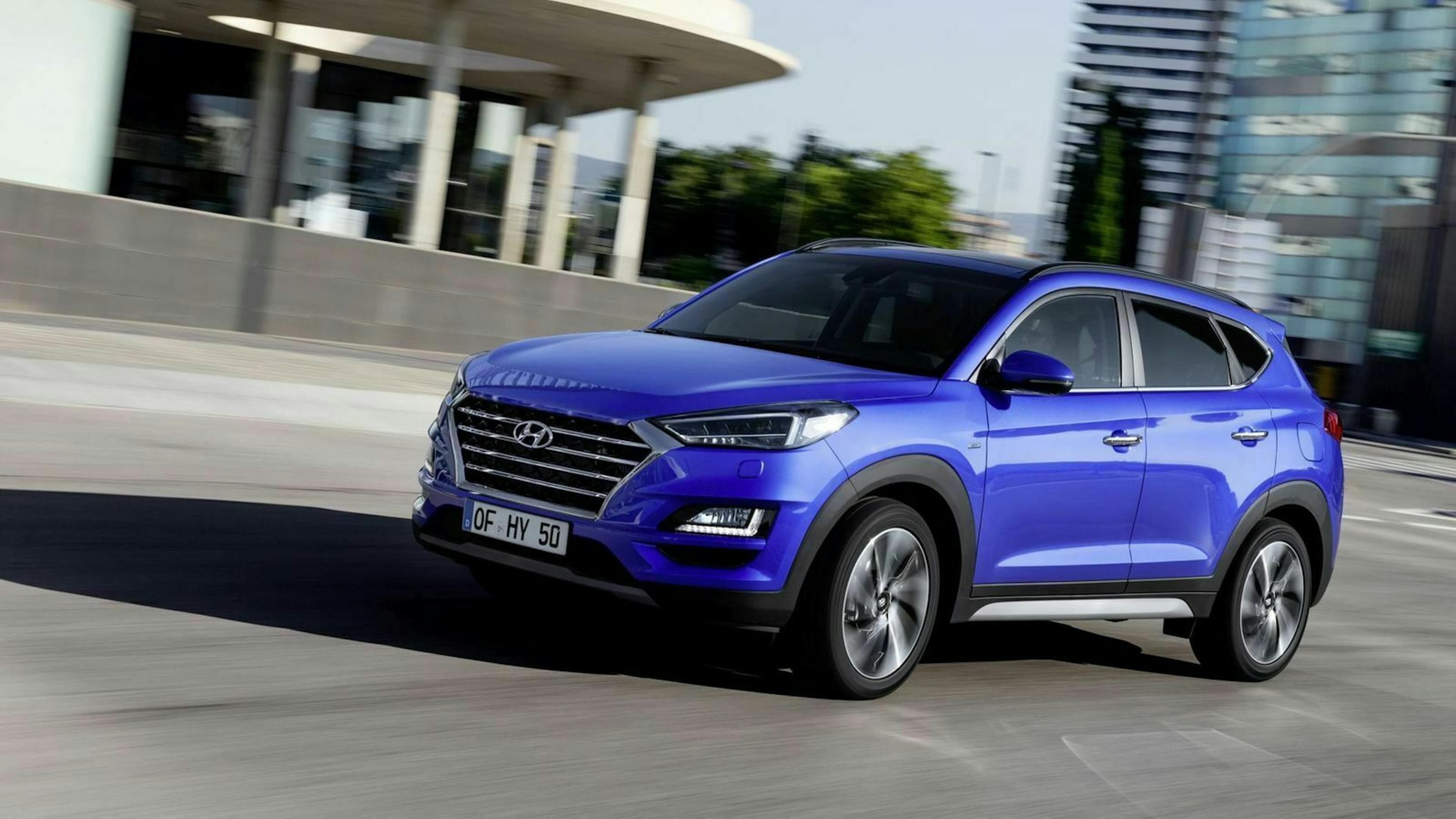 Der Hyundai Tuscon in Seitenansicht