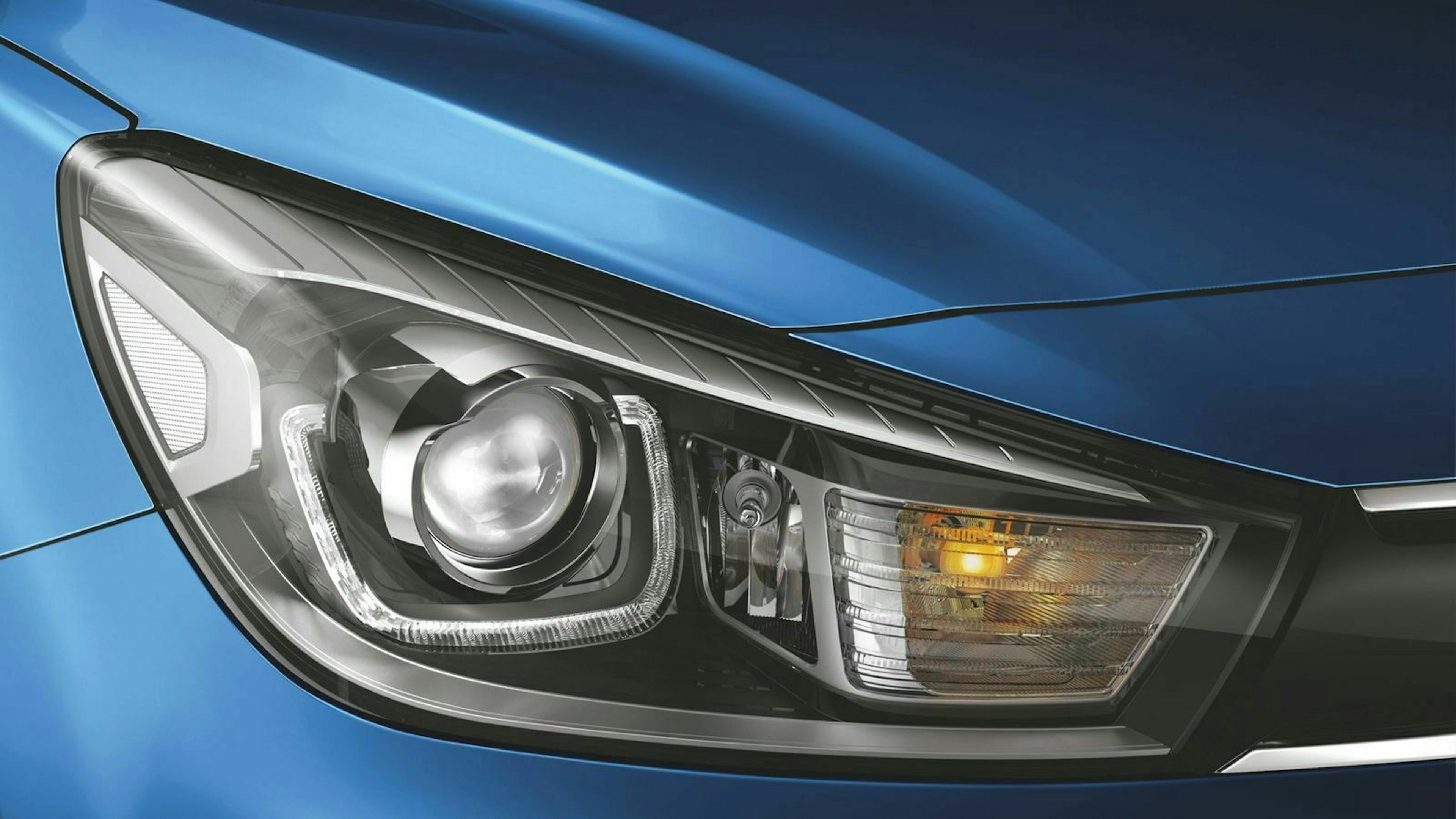 Kia Rio Detailansicht Frontscheinwerfer
