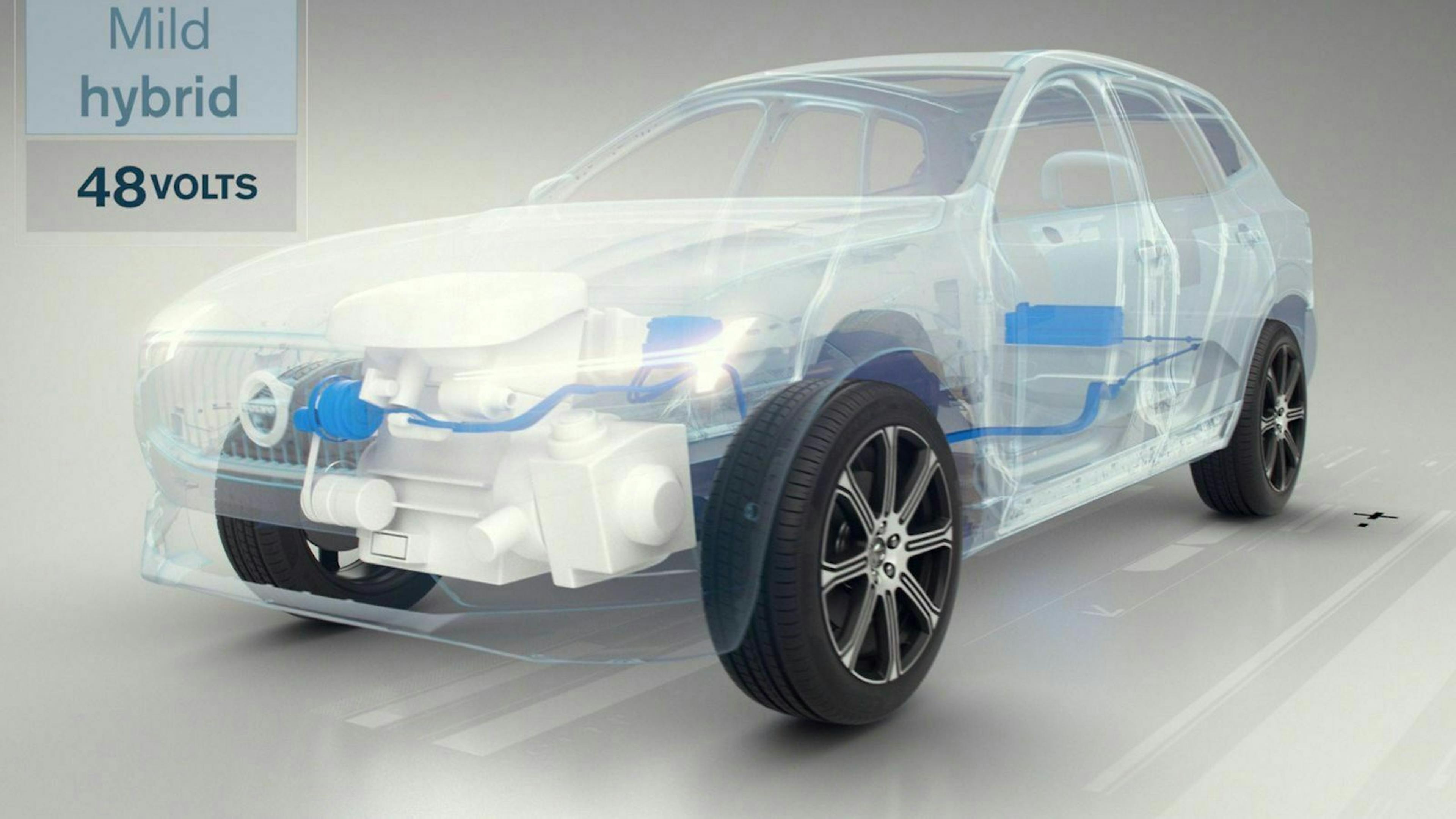 Volvo Mildhybrid, schematische Darstellung