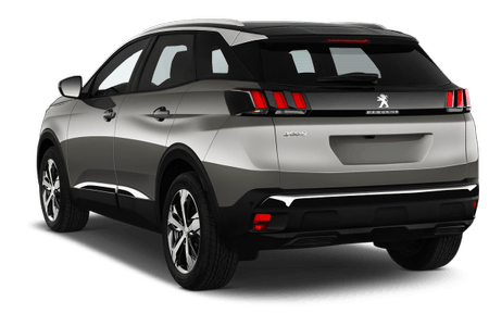 Rückansicht eines silbernen SUV mit roten Rücklichtern und markantem Design auf transparentem Hintergrund.