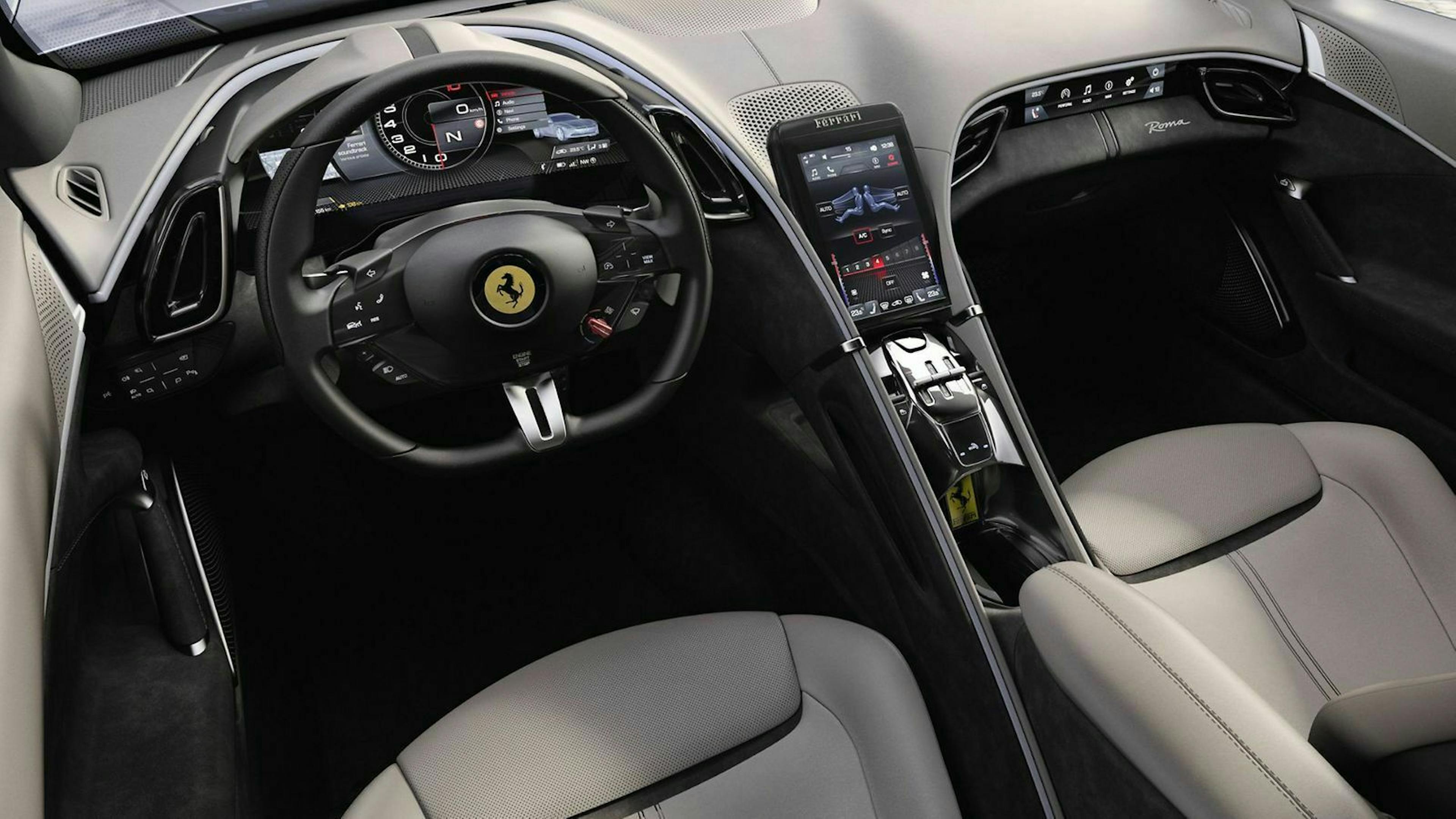 Cockpit-Ansicht des Ferrari Roma