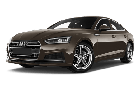 Braunes Audi-Coupé aus der Seitenansicht auf weißem Hintergrund, mit eleganten Linien und markanten Scheinwerfern.