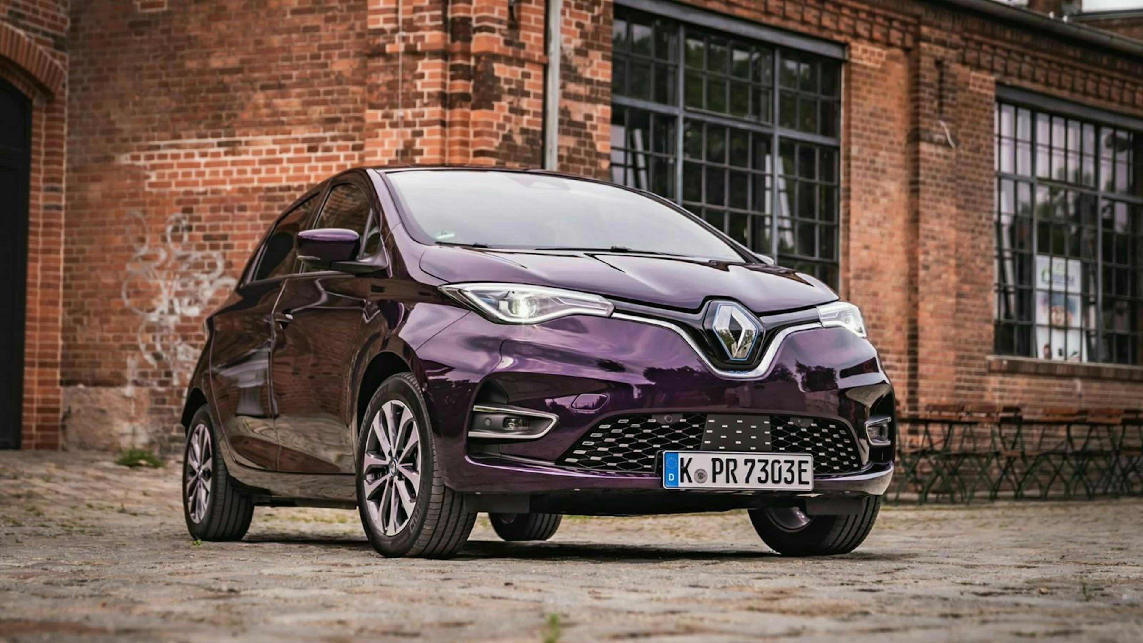 Der Renault Zoe (2019) in seitlicher Frontansicht
