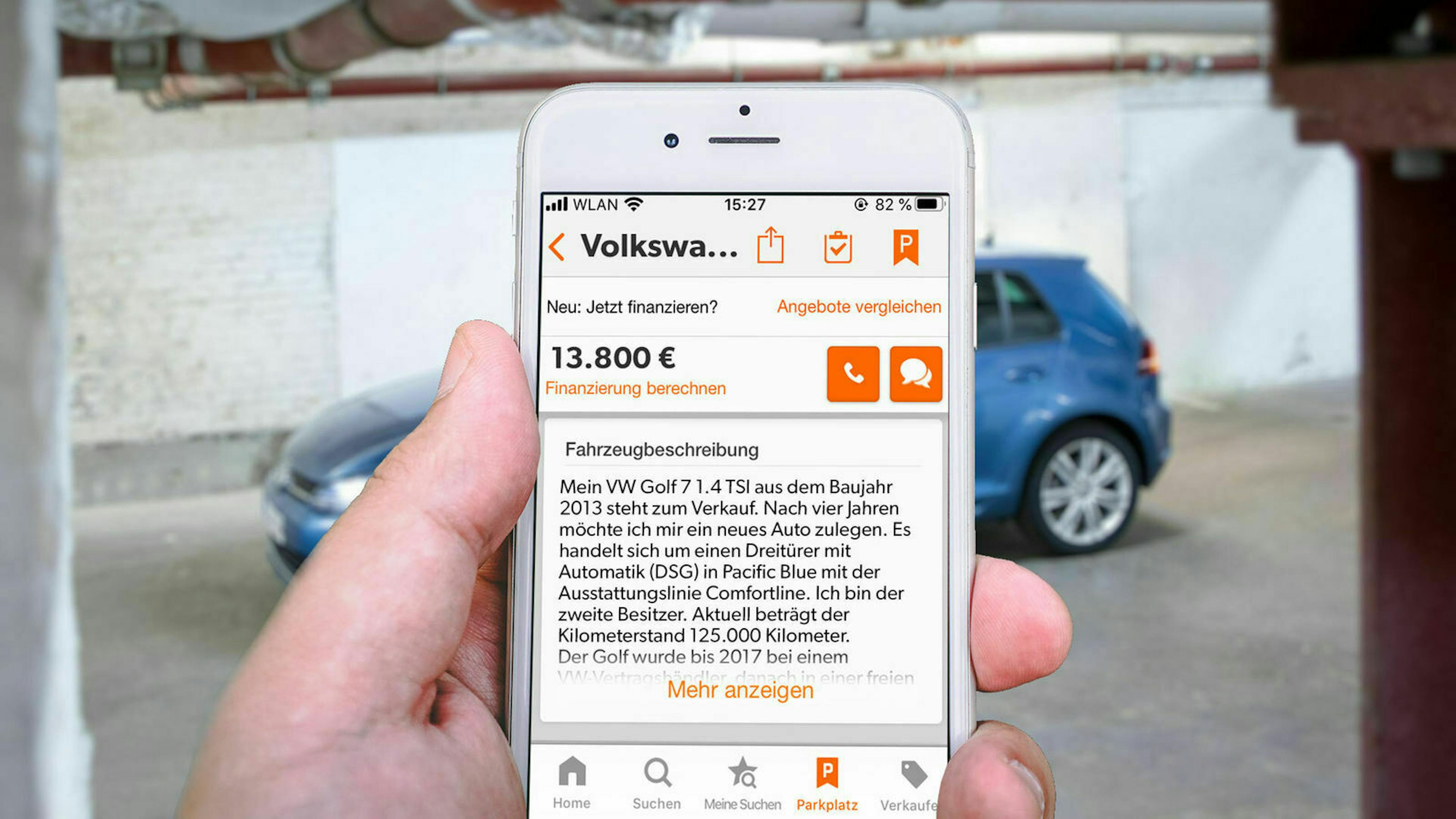 Zu sehen ist die mobile.de-Verkaufsseite