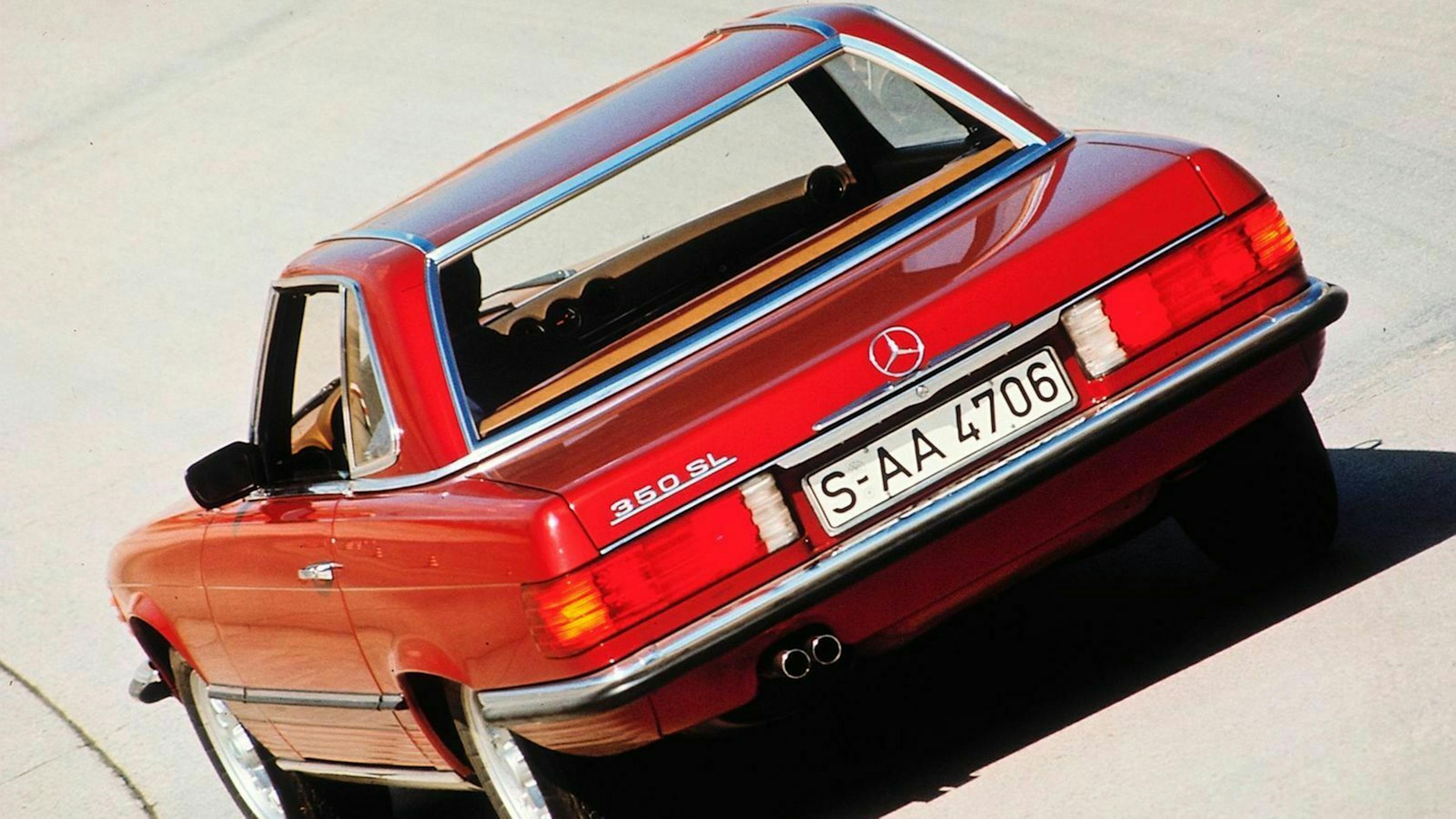 Mercedes SL (R107) in Heckansicht