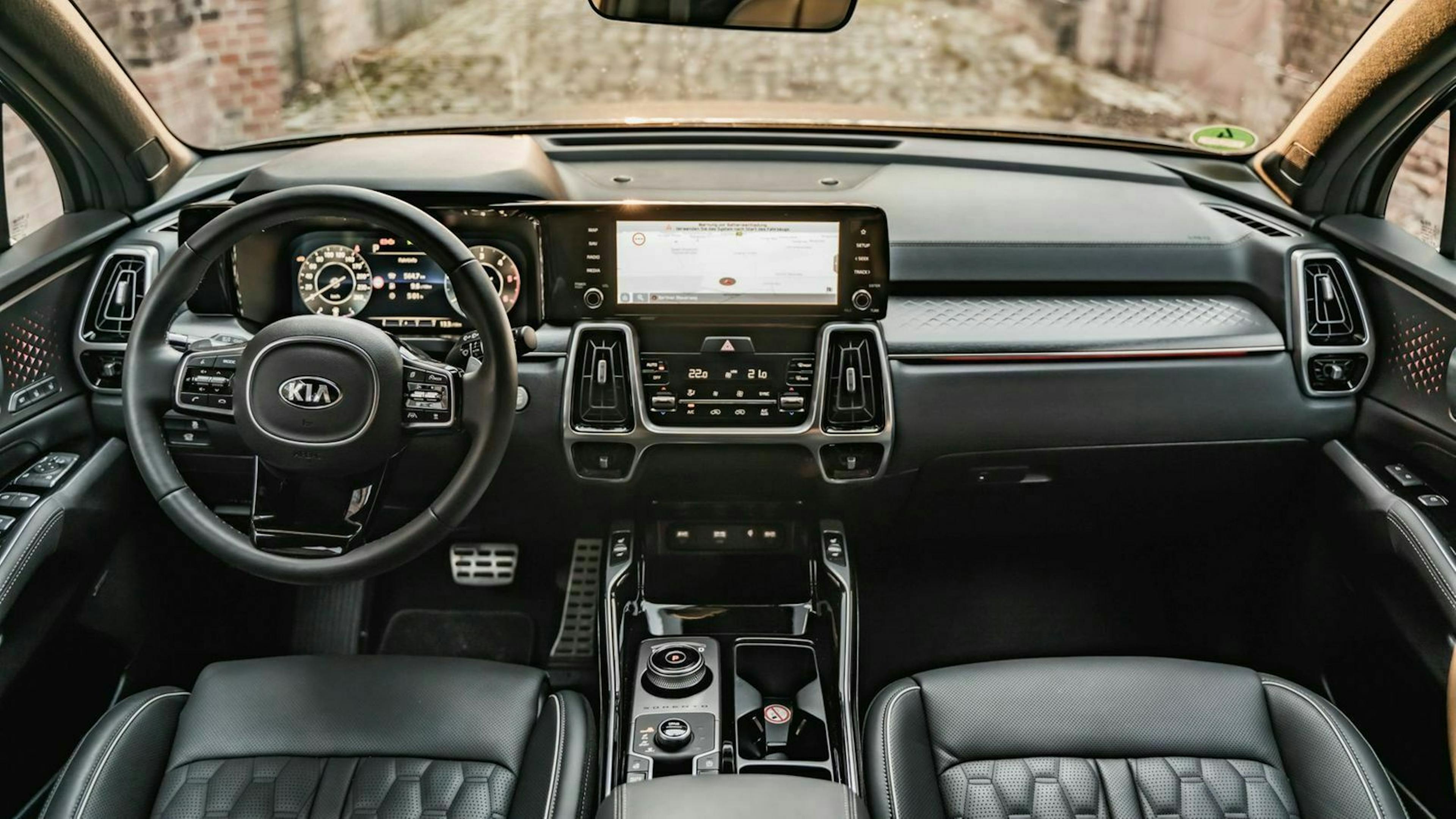 Kia Sorento Test (2020) Innenraum mit SIcht auf das Lenkrad
