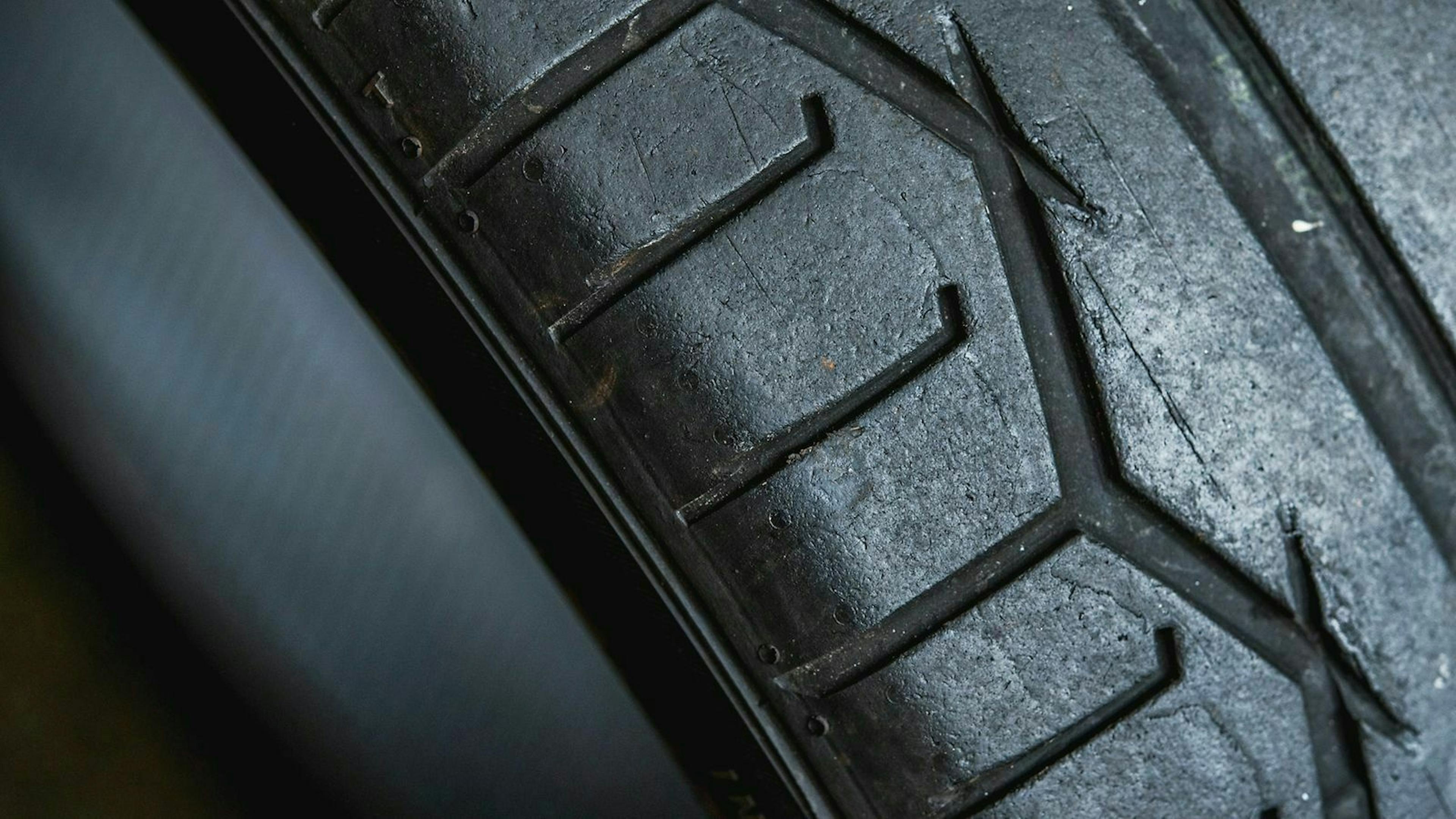 Abgefahrener Reifen Detailansicht