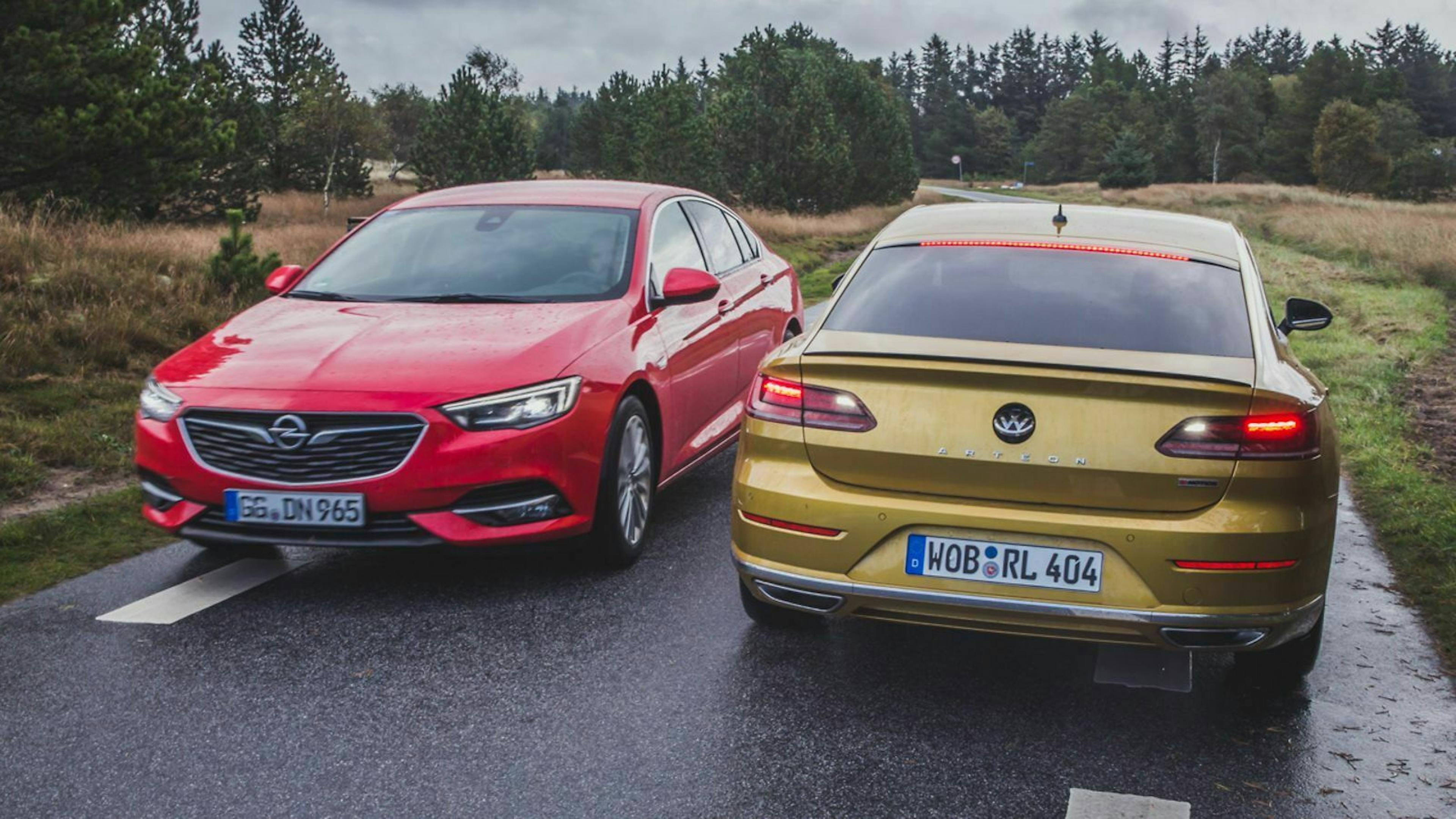 Opel Insignia Front, VW Arteon Heck