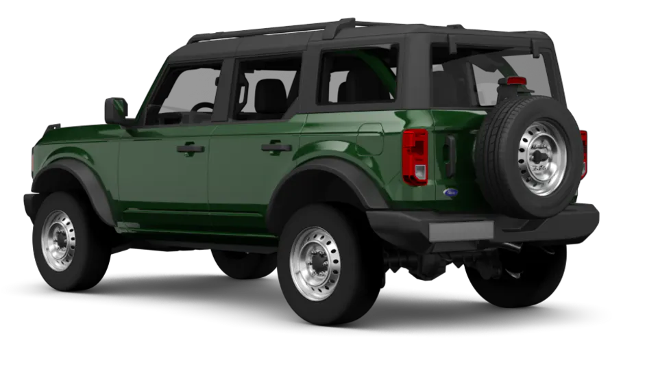 Freisteller eines Ford Bronco in Eruption Green Metallic - Ansicht schräg hinten