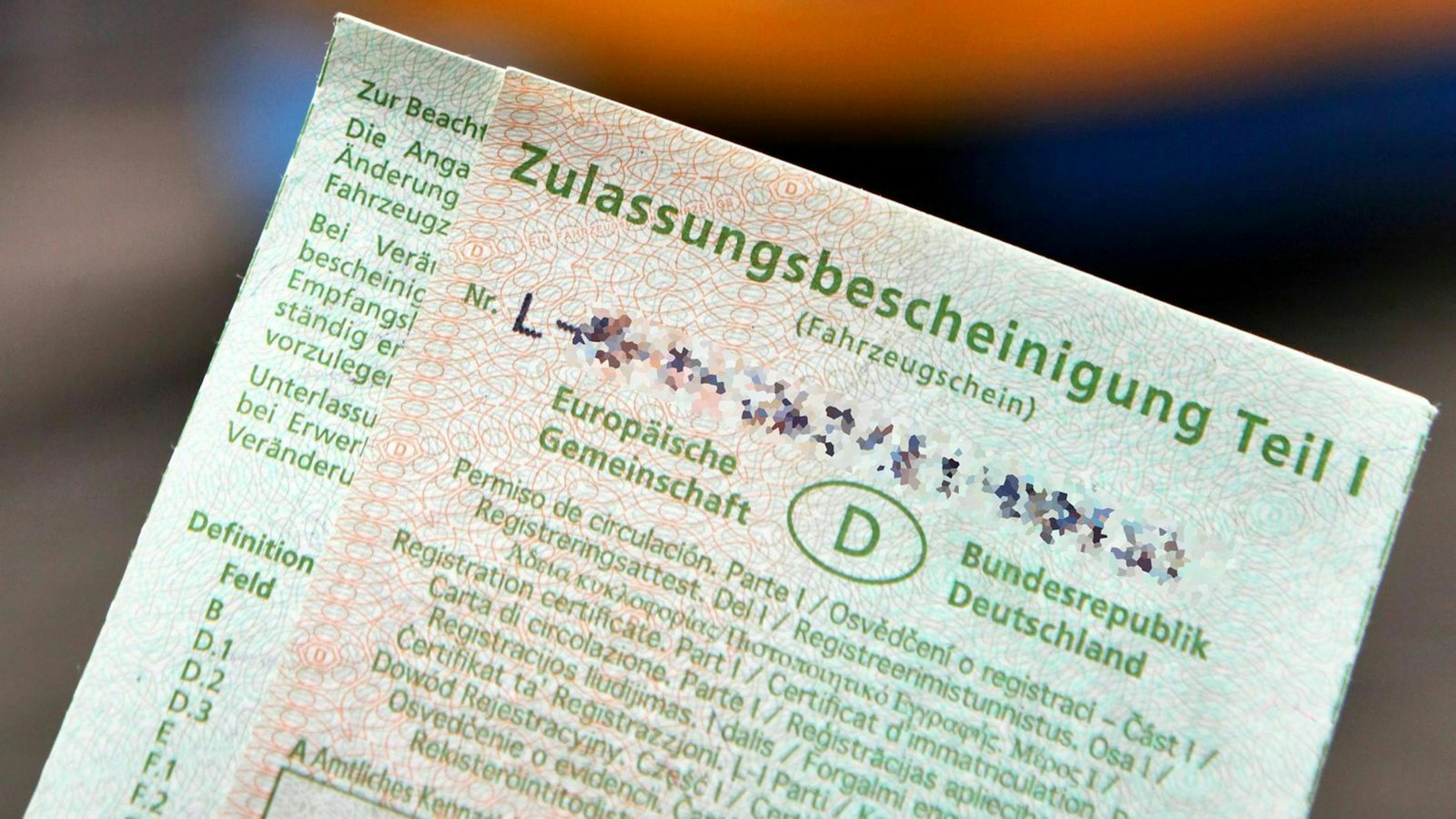 Zulassungsbescheinigung Teil 1