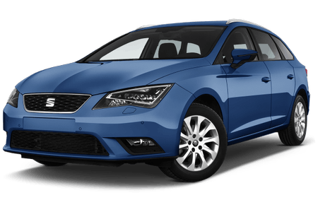 Blauer Kombi mit silbernen Felgen, markantem Kühlergrill und eleganten Scheinwerfern auf weißem Hintergrund.