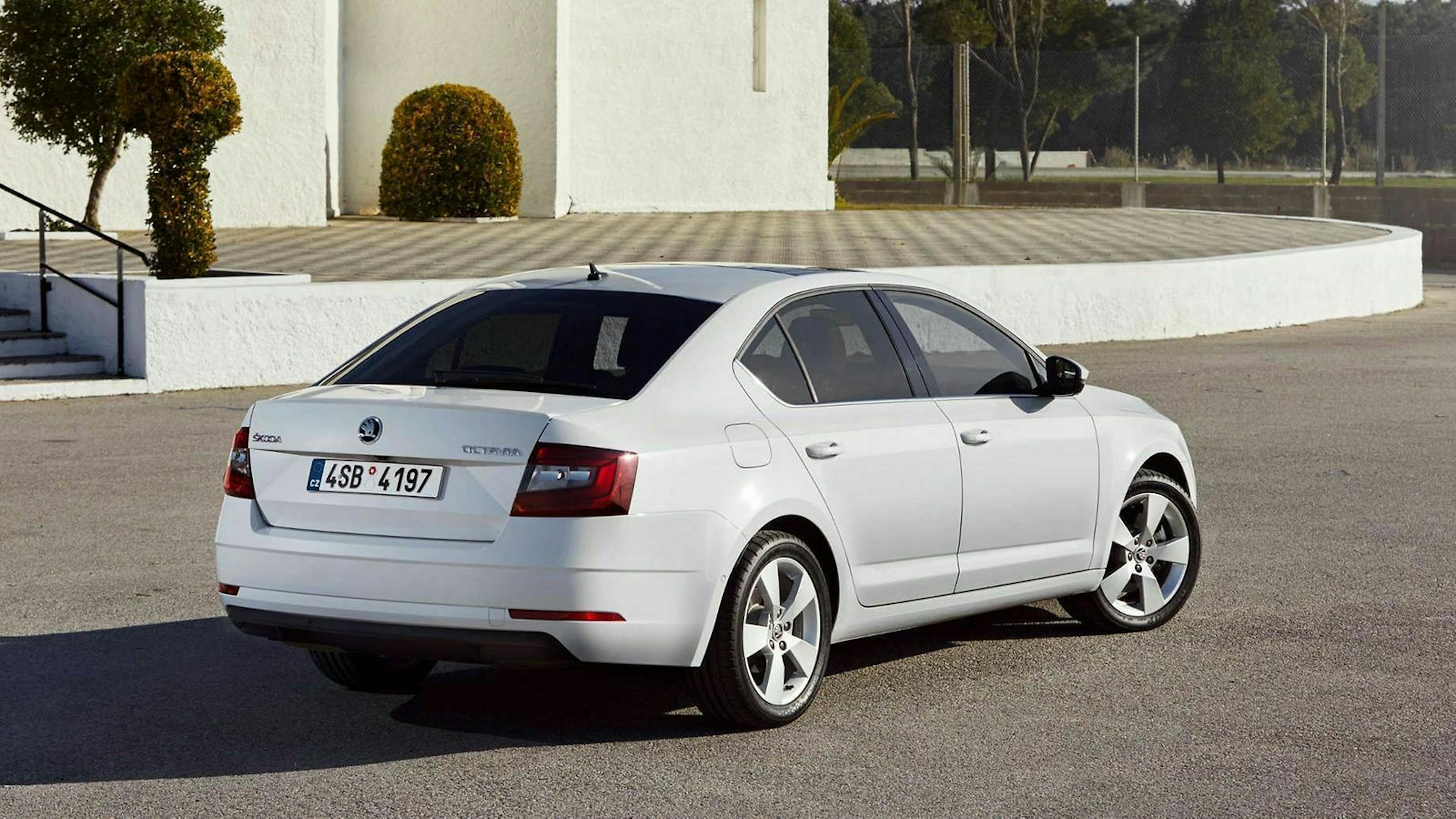 Zu sehen ist der Skoda Octavia von hinten