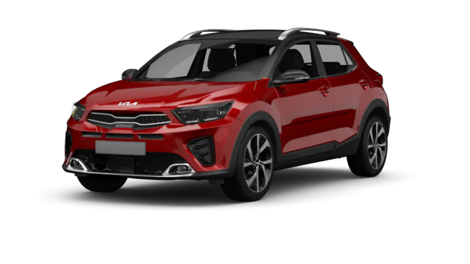Freisteller eines Kia Stonic in Signalrot Metallic - Ansicht Schräg vorne