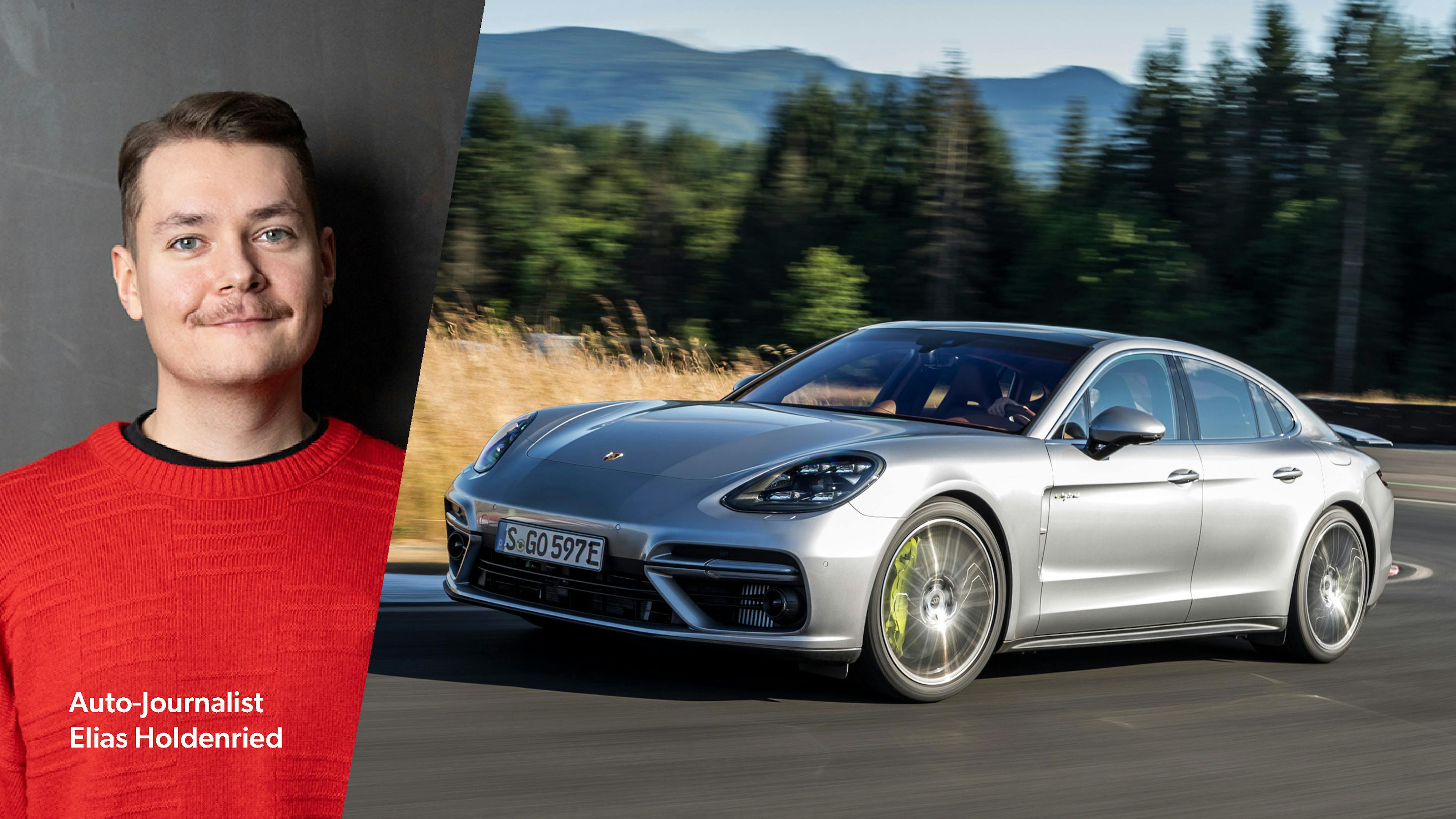 Das agile Fahrwerk ist eine der großen Stärken des Panamera.
Alttext: Ein silberner Porsche Panamera Turbo S E-Hybrid fährt auf einer Rennstrecke.