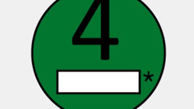 Eine Feinstaubplakette der Schadstoffgruppe 4