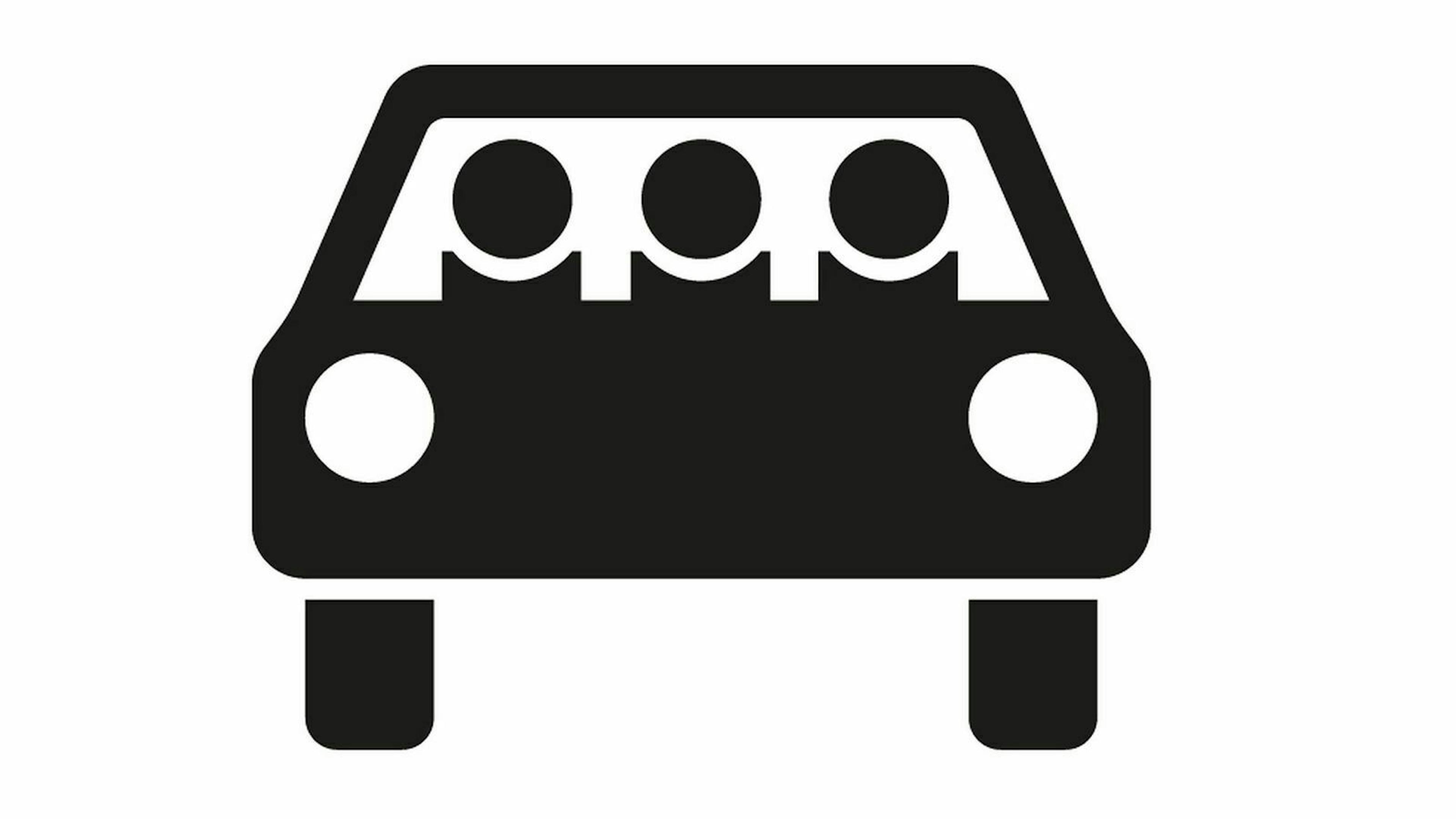 Zu sehen ist ein PKW mit drei Insassen