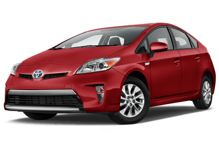 Rotes Auto in Seitenansicht, Typ Limousine mit stilvoller Karosserie und Chromfelgen.