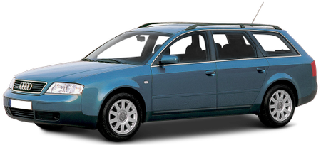 Blauer Kombiwagen mit vier Türen und silbernen Felgen, von der Seite gesehen. Die Marke des Autos ist erkennbar, aber ungenannt.