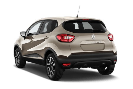 SUV in Beige, Heckansicht, modernes Design, schwarze Stoßstange, roten Rücklichtern, markanter Dachantenne und dunklen Fenstern.