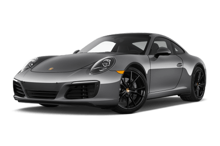 Grauer Sportwagen in seitlicher Ansicht, niedrige Karosserie, schwarze Felgen, moderner Stil, vor weißem Hintergrund.