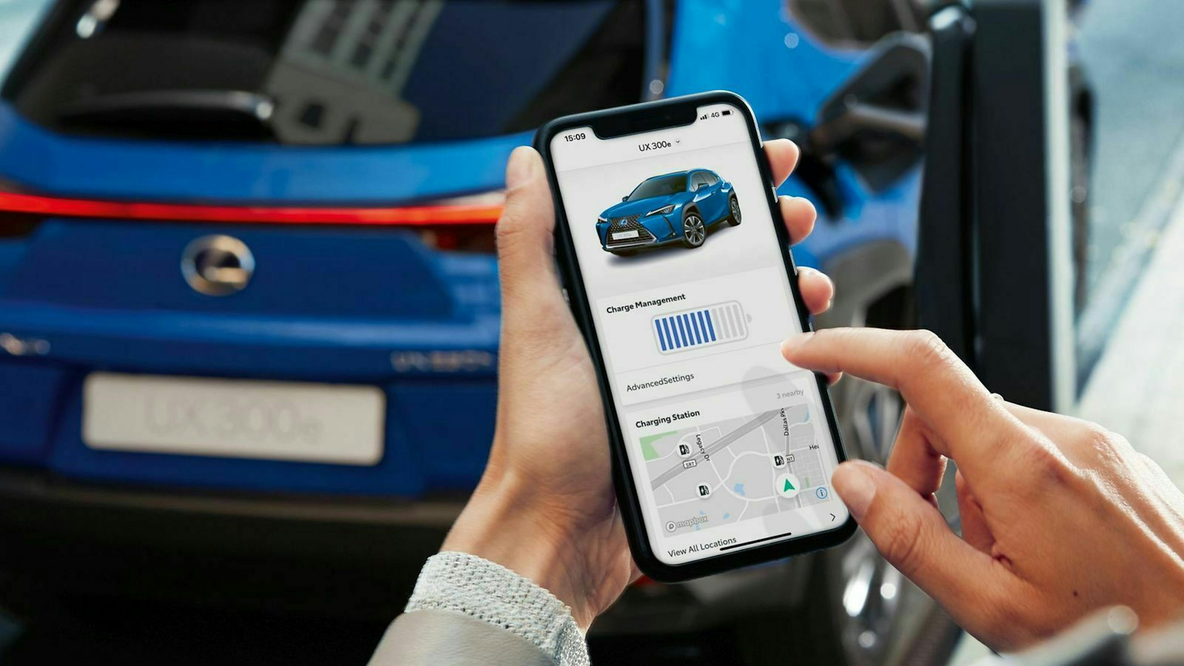 Überprüfung des Ladestandes vom Lexus UX 300e per Smartphone