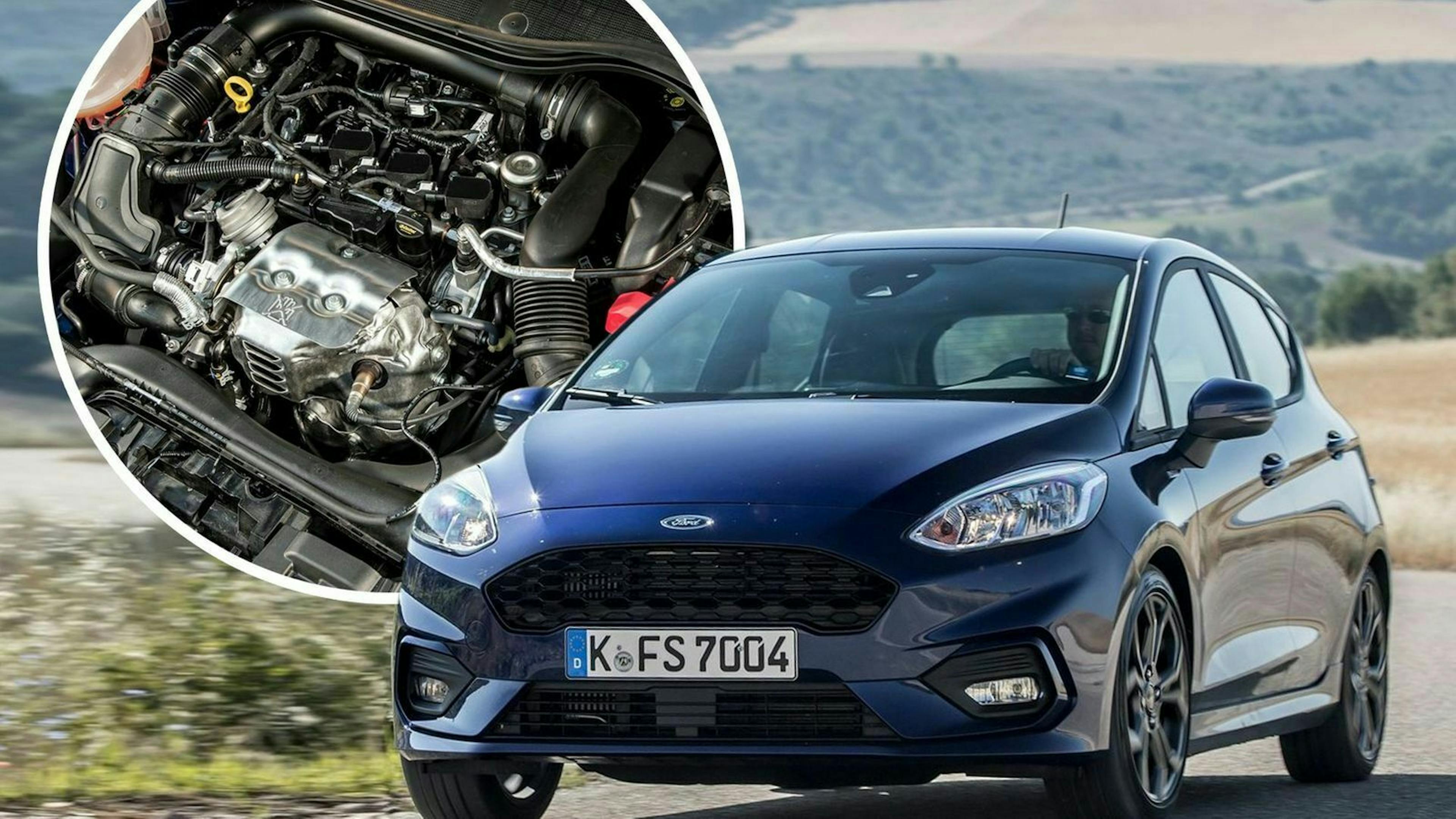 Ford Fiesta In Frontansicht mit Motor