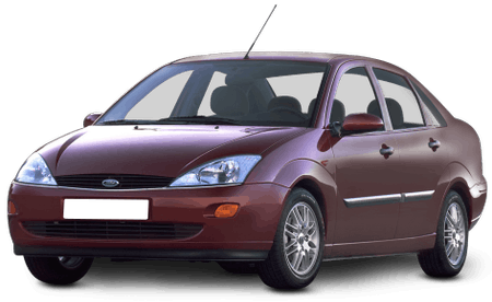 Roter, viertüriger PKW mit silbernen Felgen und schwarzem Kühlergrill, linksseitig fotografiert auf transparentem Hintergrund.