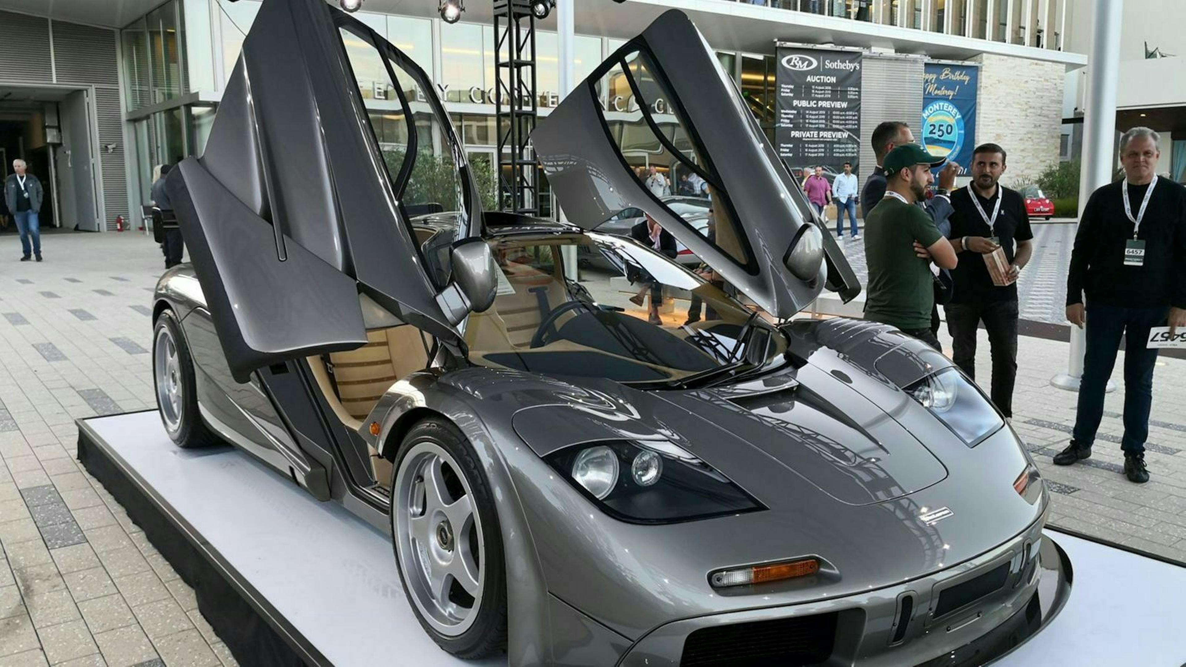 The Mc Laren F1 with open doors in front view