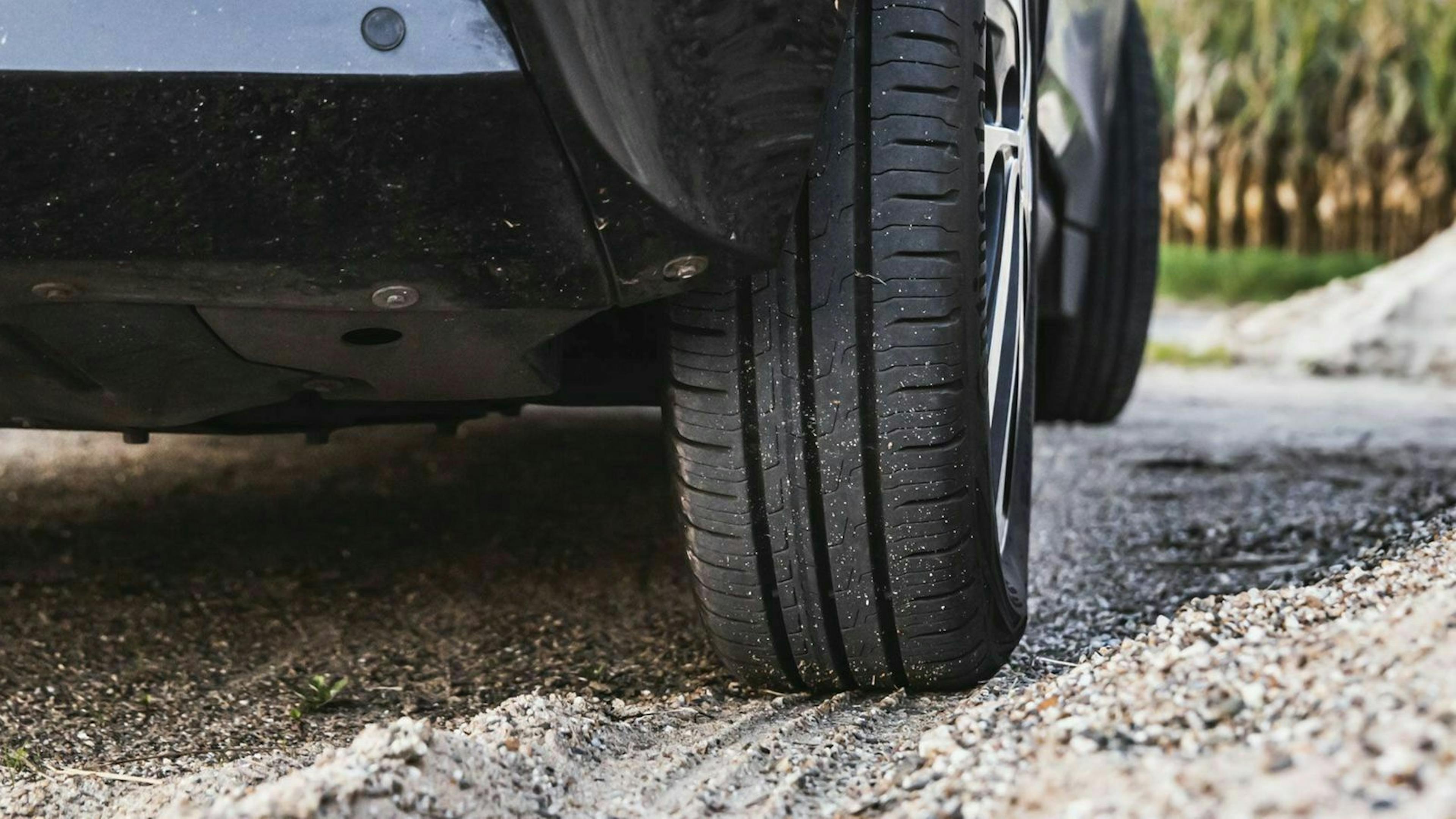 Reifenabdruck von einem Auto 