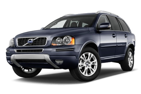 Dunkelblauer SUV mit silbernen Akzenten, klarem Scheinwerferdesign und markantem Kühlergrill, auf weißem Hintergrund.