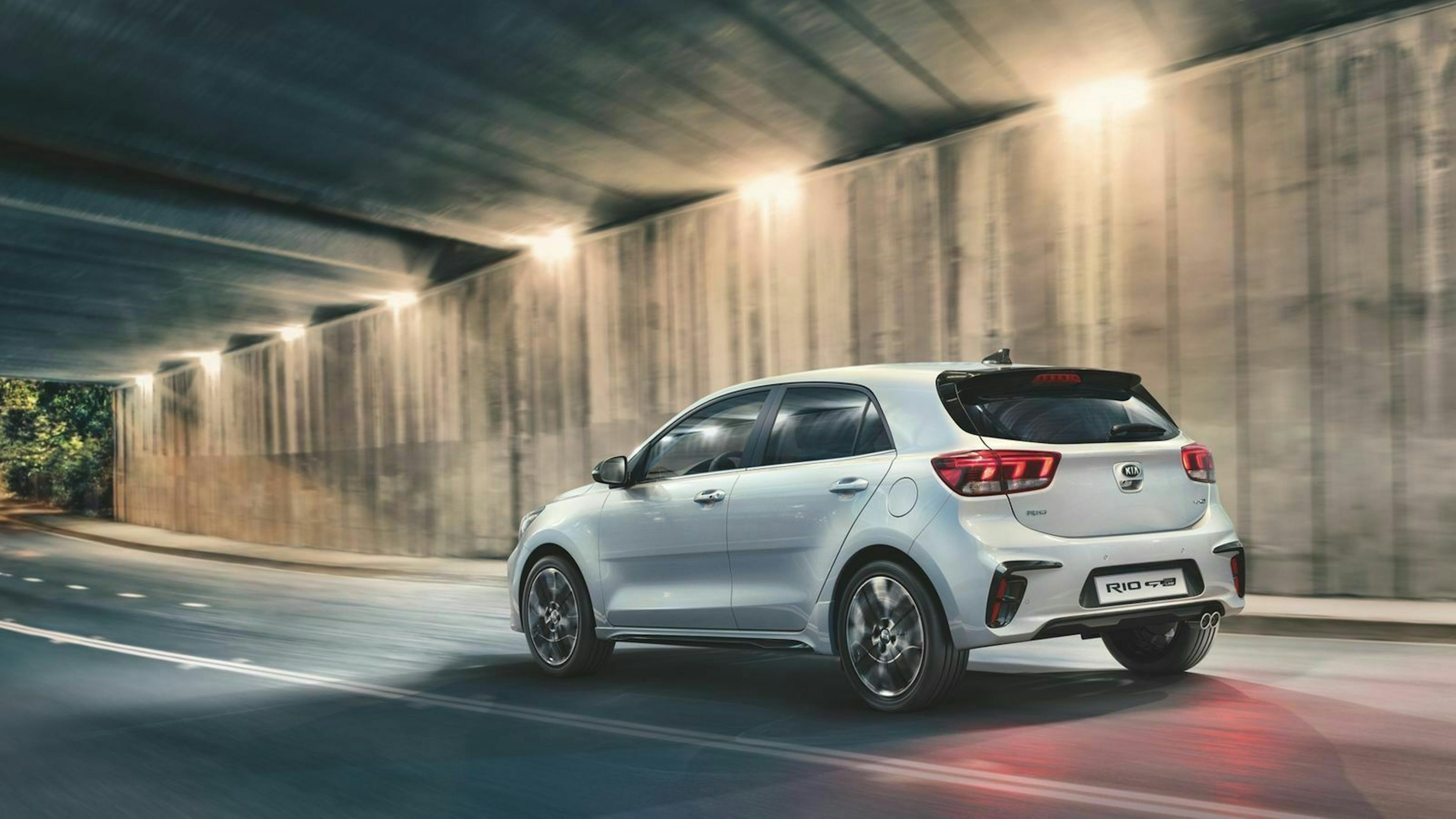 Kia Rio GT Line Dreiviertel-Heckansicht