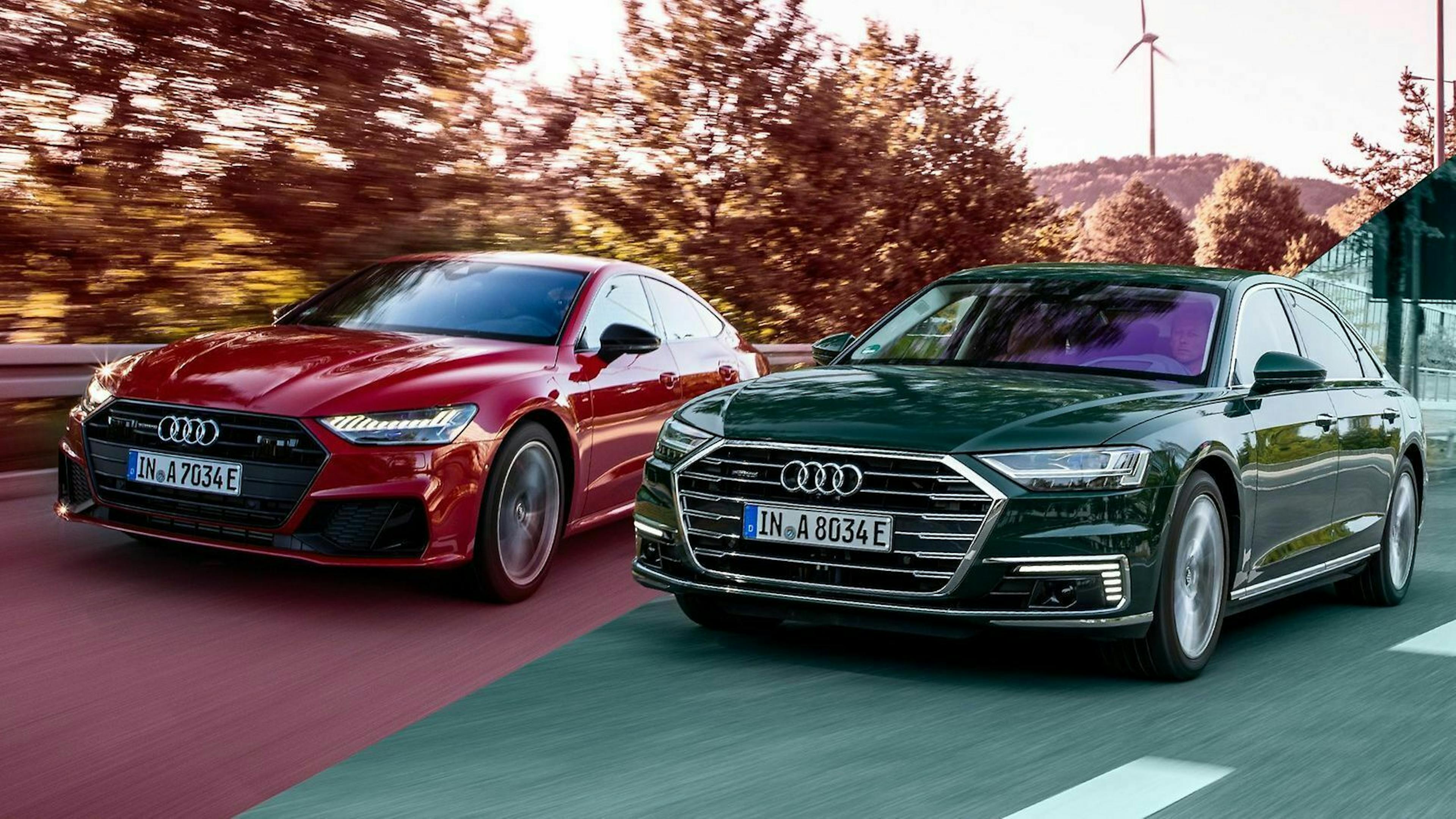 Audi elektrifiziert den A8 und den A7 Sportback. Wir haben die beiden Oberklasse-Limousinen verglichen