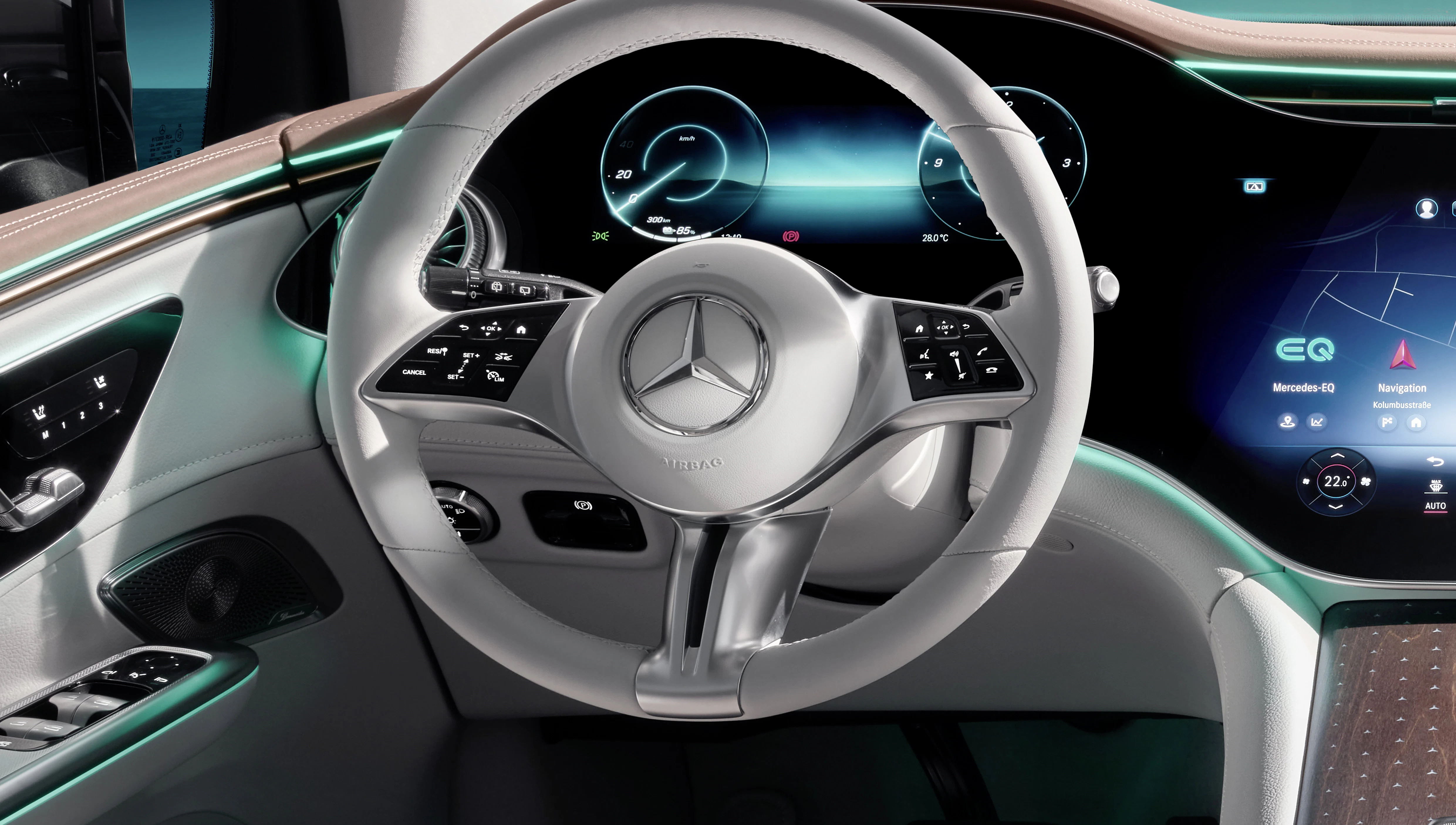 Mercedes EQE SUV Detailansicht Lenkrad