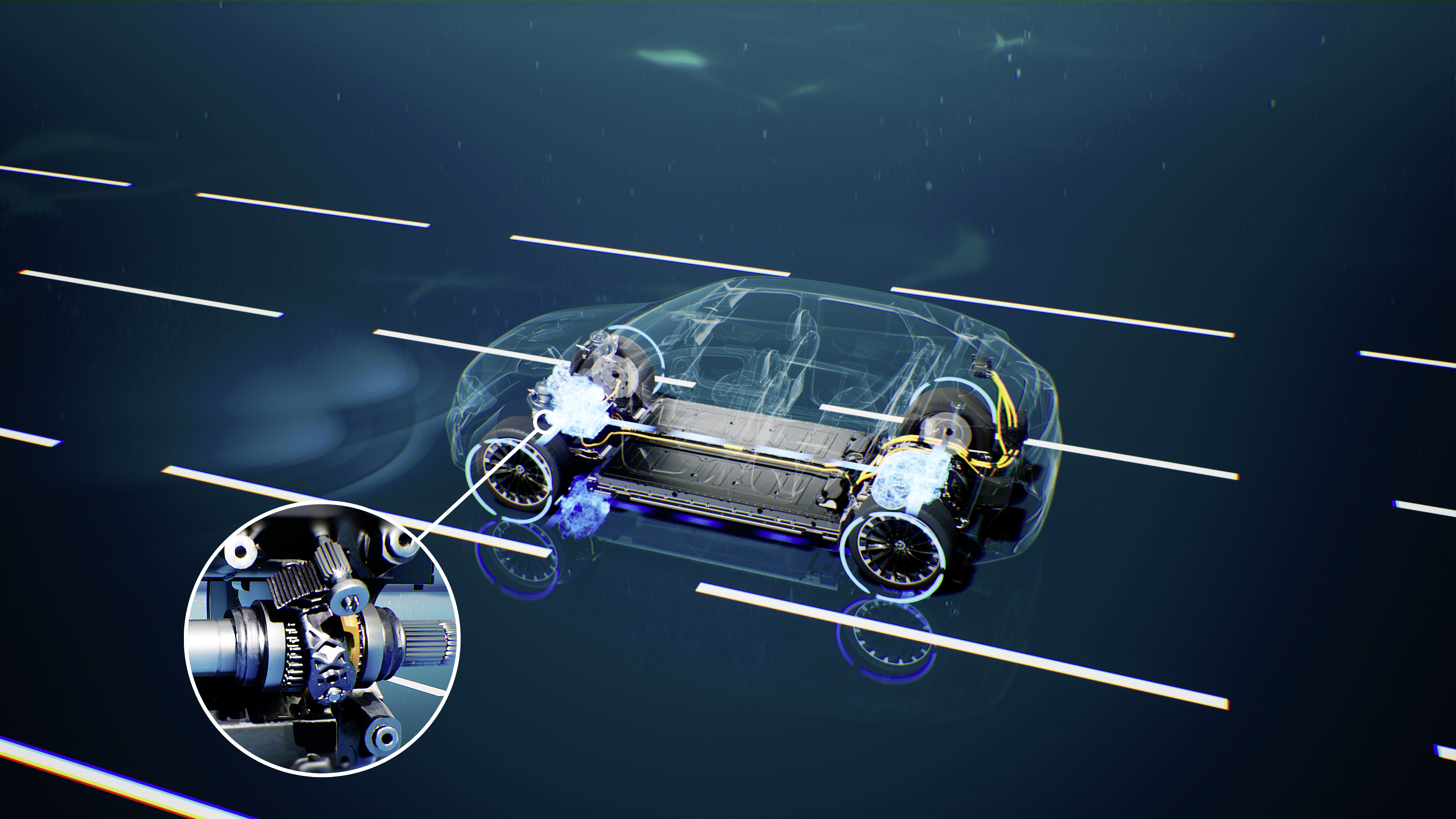 Mercedes EQE SUV Motoransicht