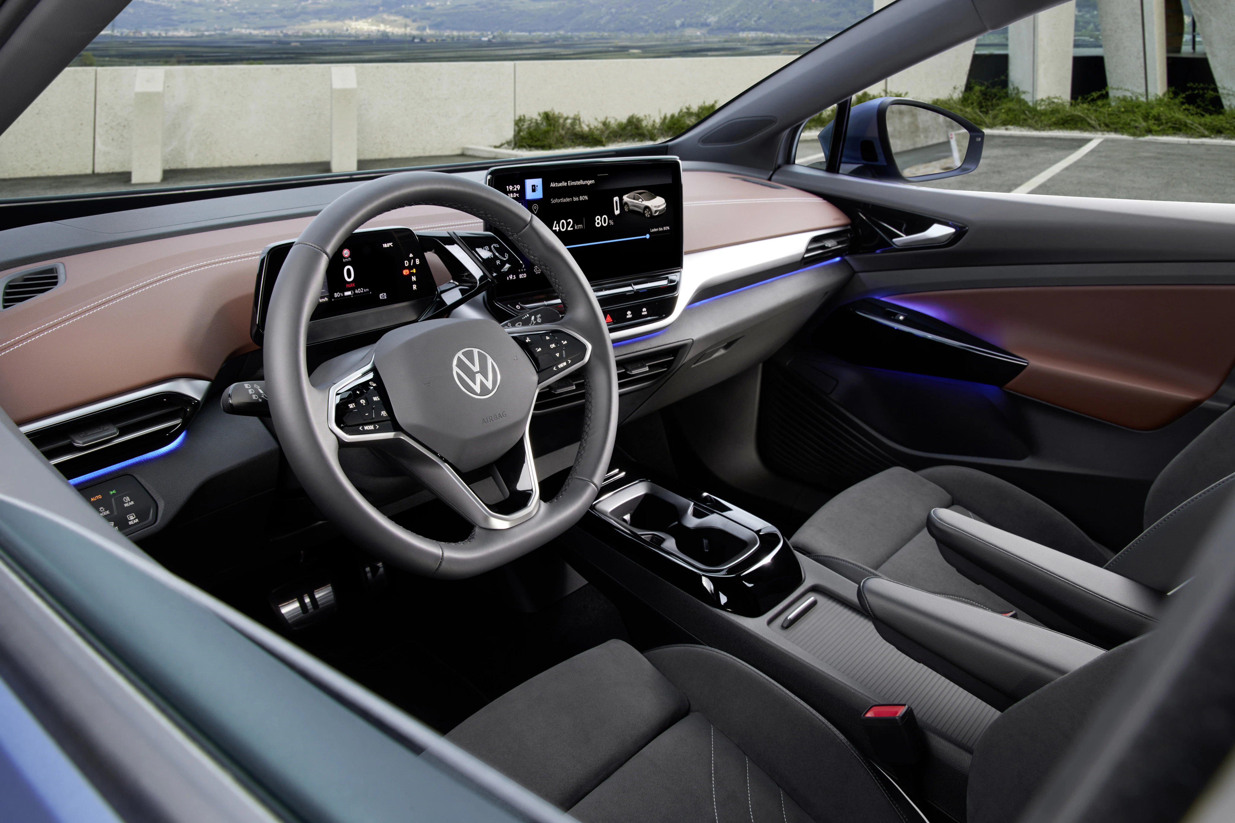 VW ID.5 Detailansicht Lenkrad und Armatur