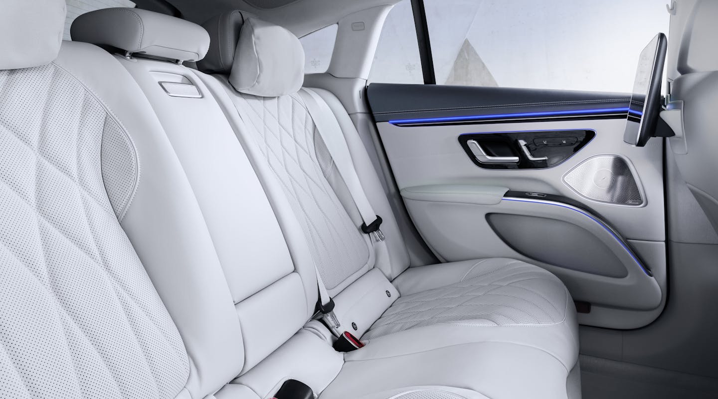 Die Rückbank im Mercedes-Benz EQS