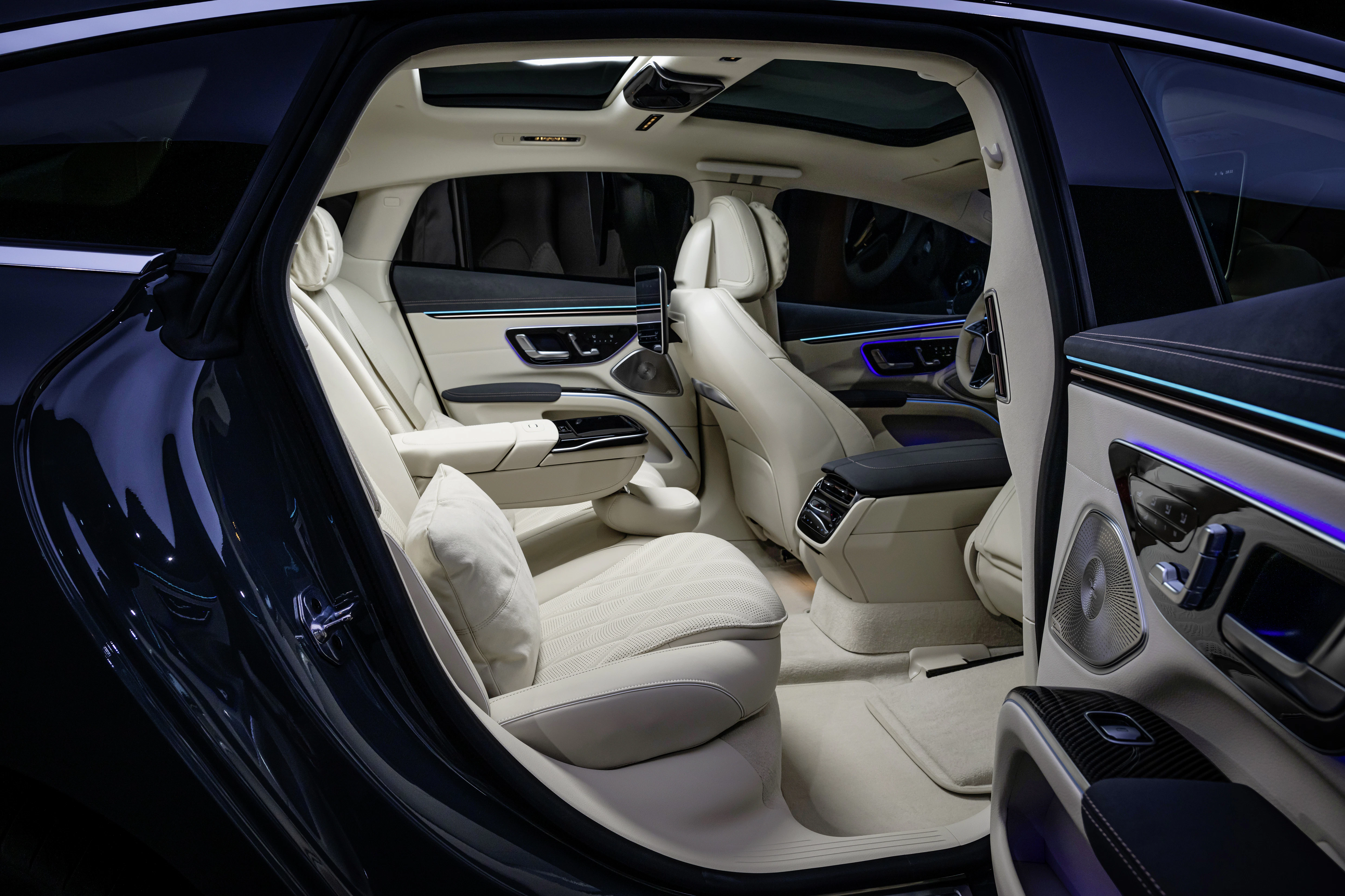 Die Rückbank im Mercedes-Benz EQS
