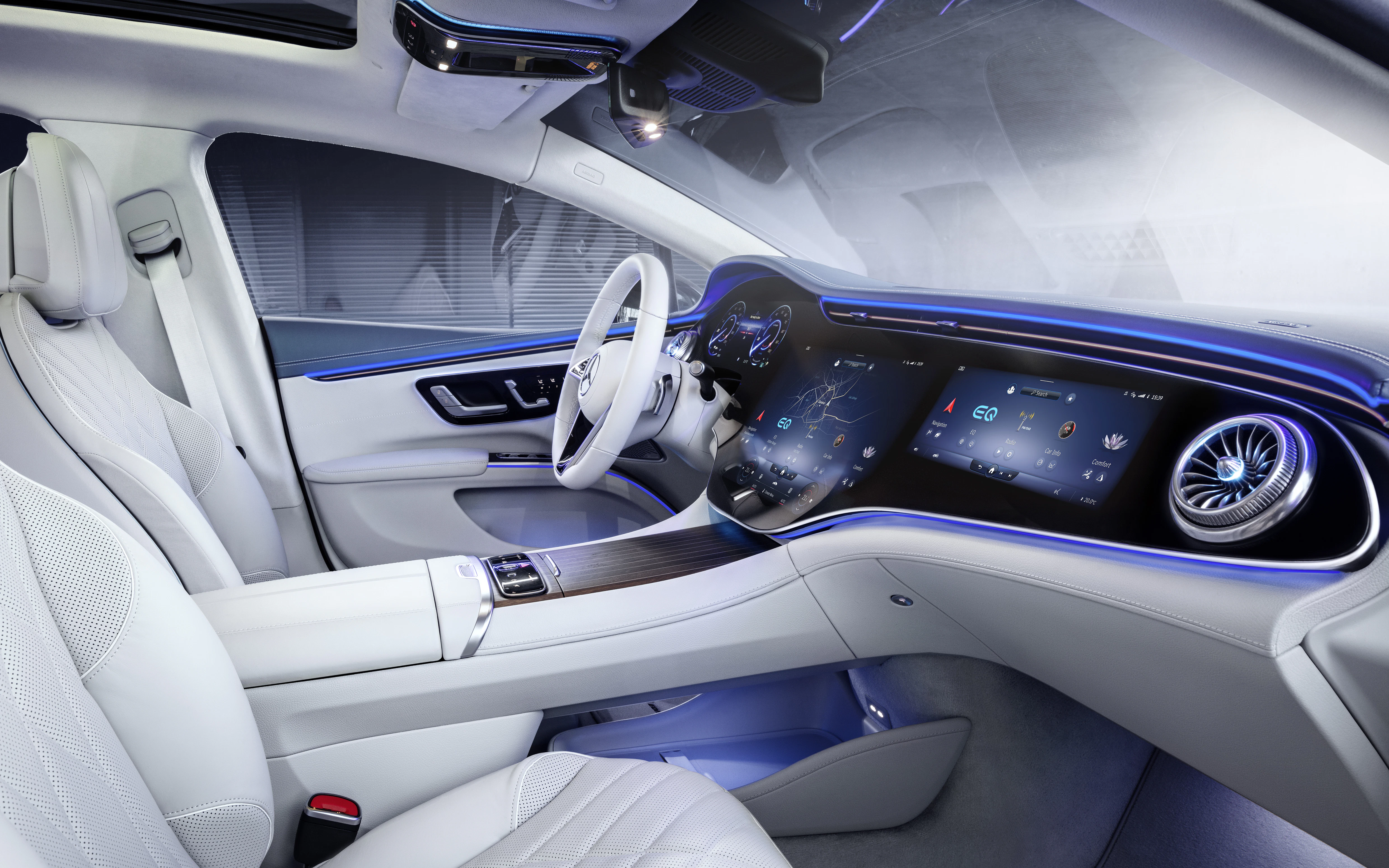 Das Interieur in einem Mercedes-Benz EQS