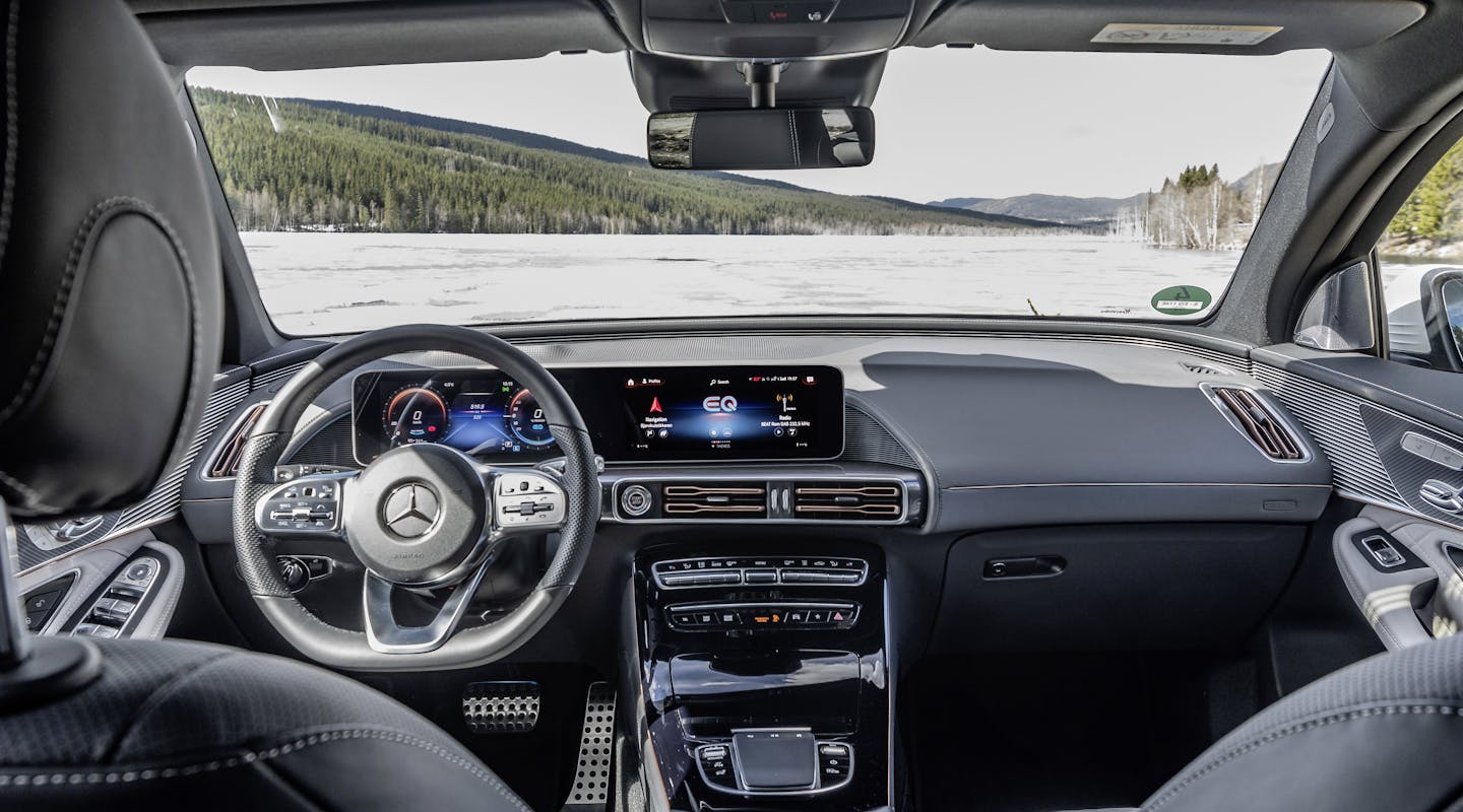 Der Innenraum eines Mercedes-Benz EQC