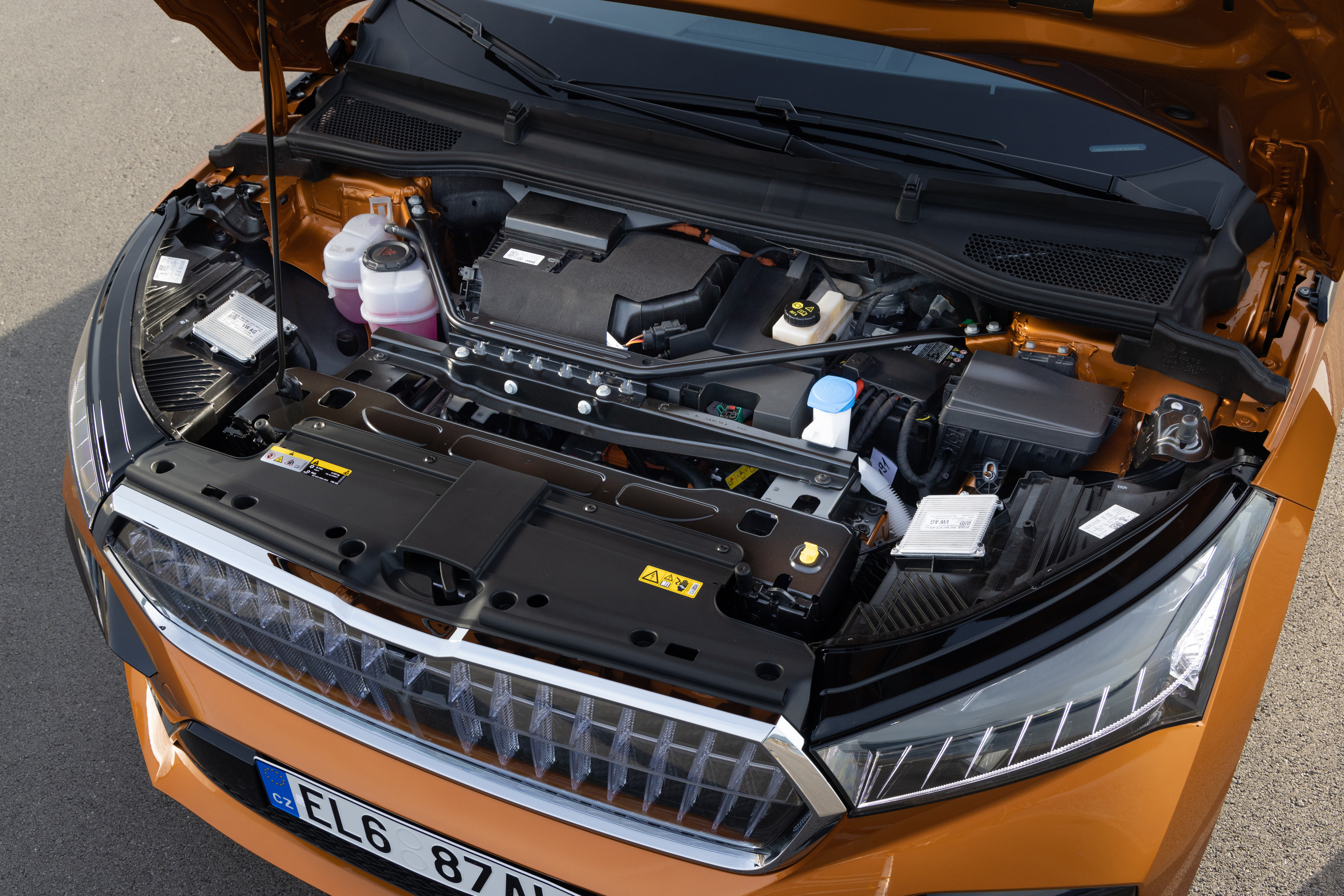 Motorraum des Škoda Enyaq