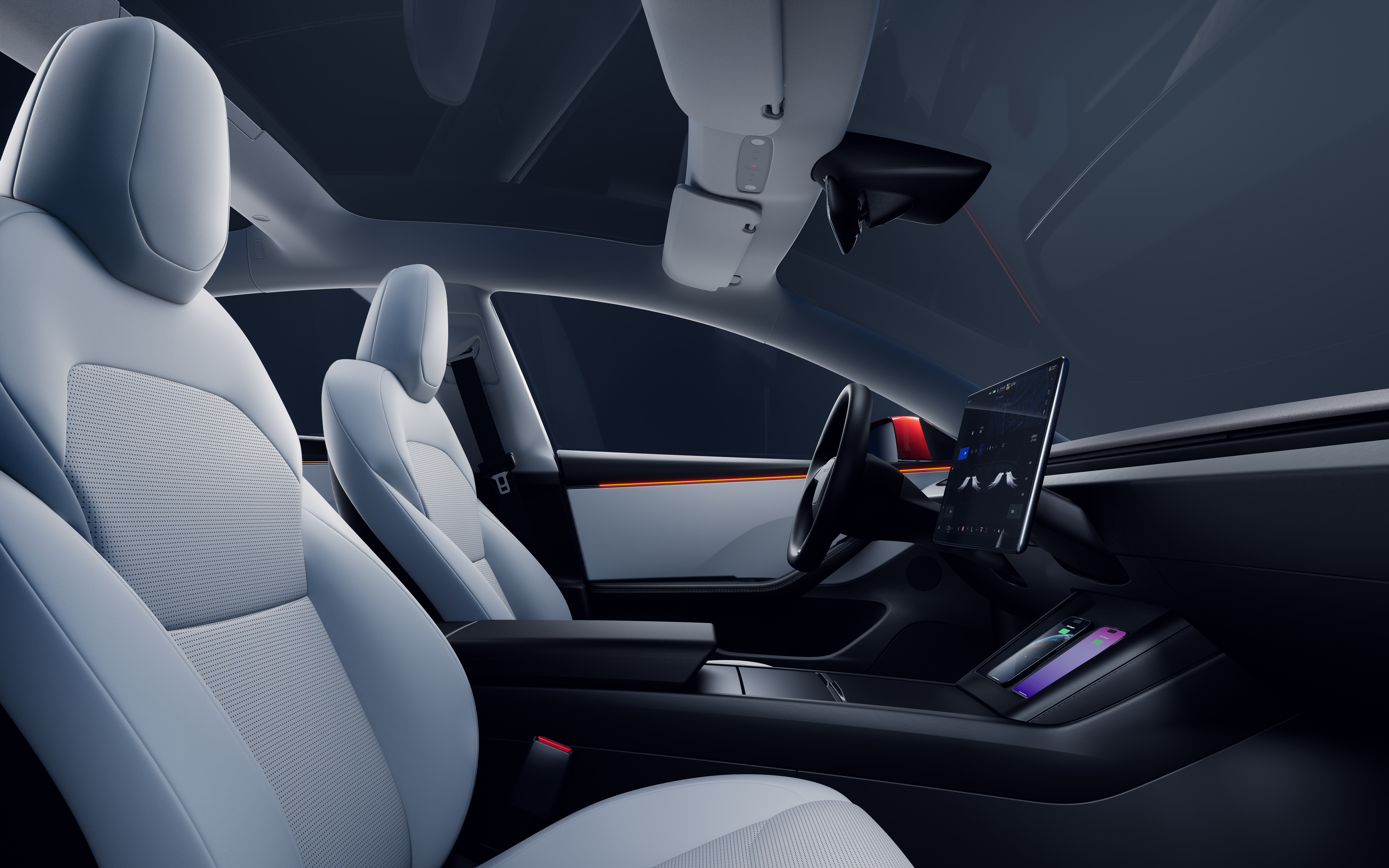Interieur des Tesla Model 3