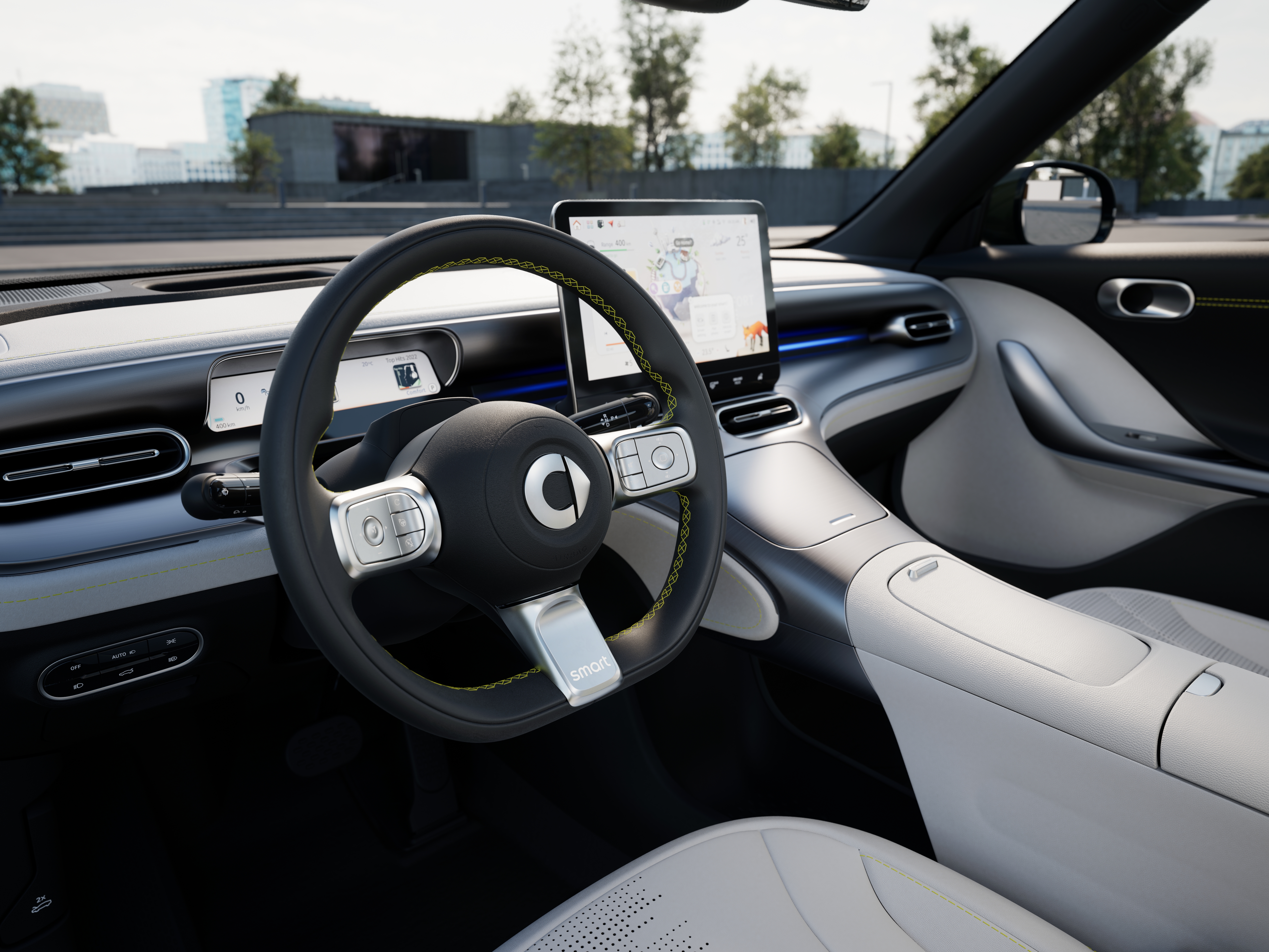 Lenkrad und Armaturenbrett des Smart #1