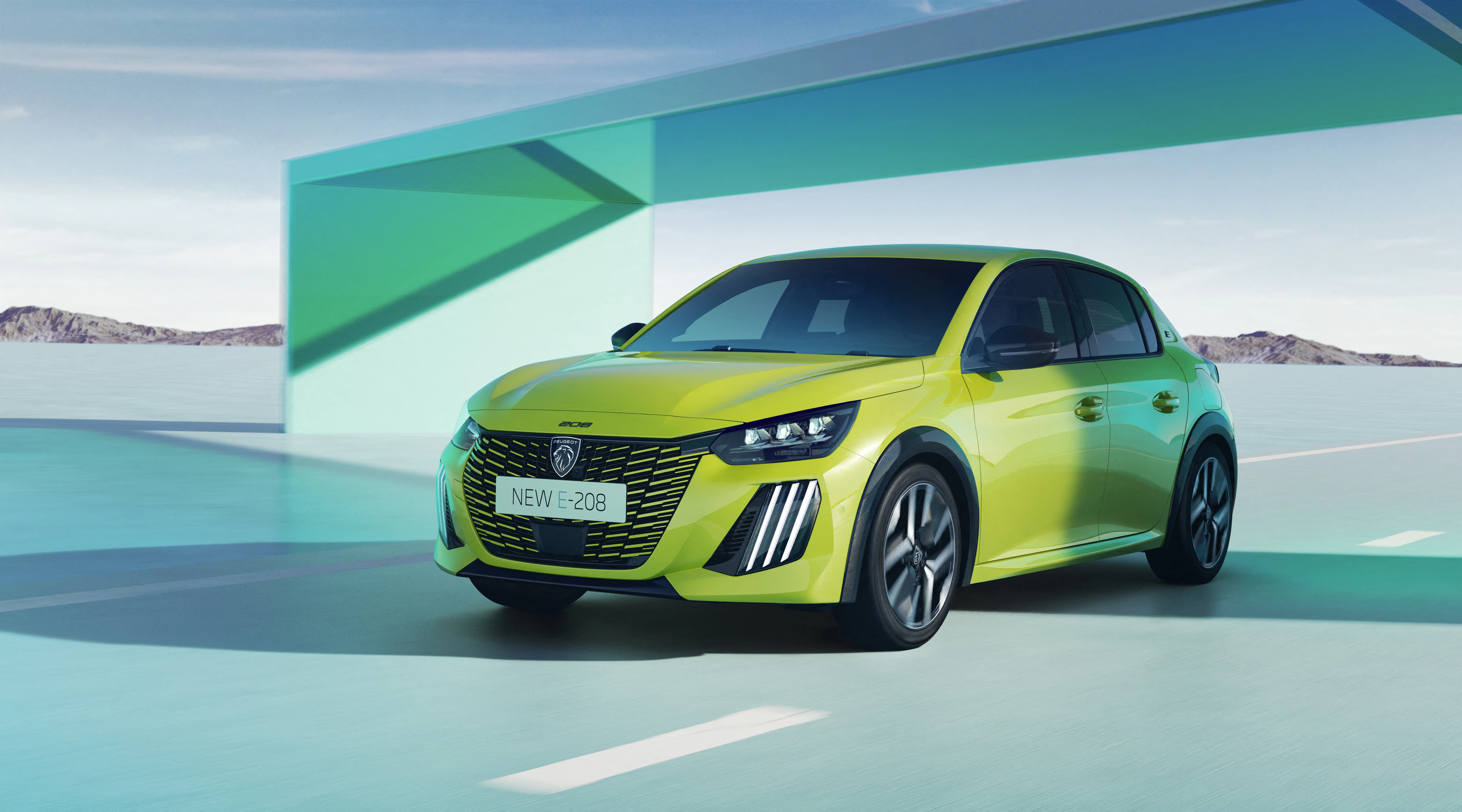 Peugeot e-208 dynamisch Front