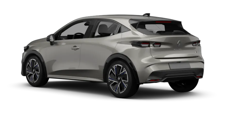 Freisteller eines Renault Clio (VI) in Rafale-Grau - Metallic - Ansicht schräg hinten