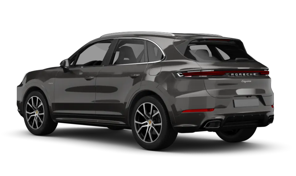 Freisteller eines Porsche Cayenne (PO536) in quarzit grau metallic - Ansicht Schräg hinten