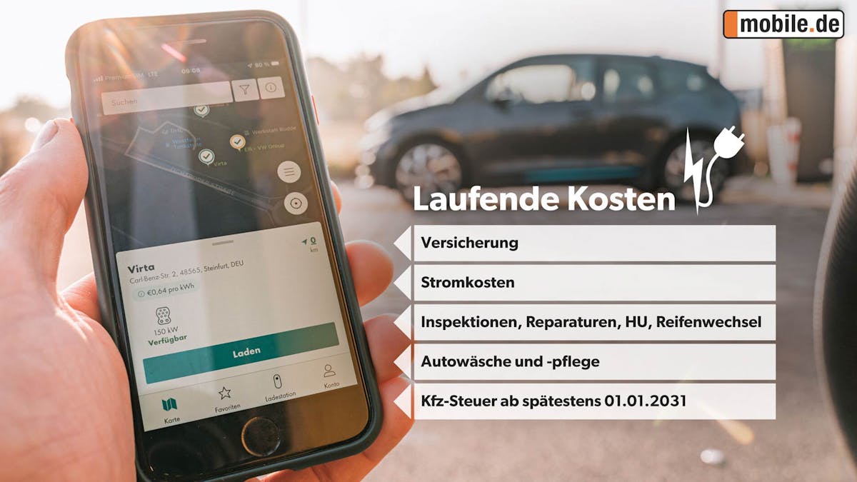 Eine Grafik, welche die laufenden Kosten von E-Autos aufzeigt.