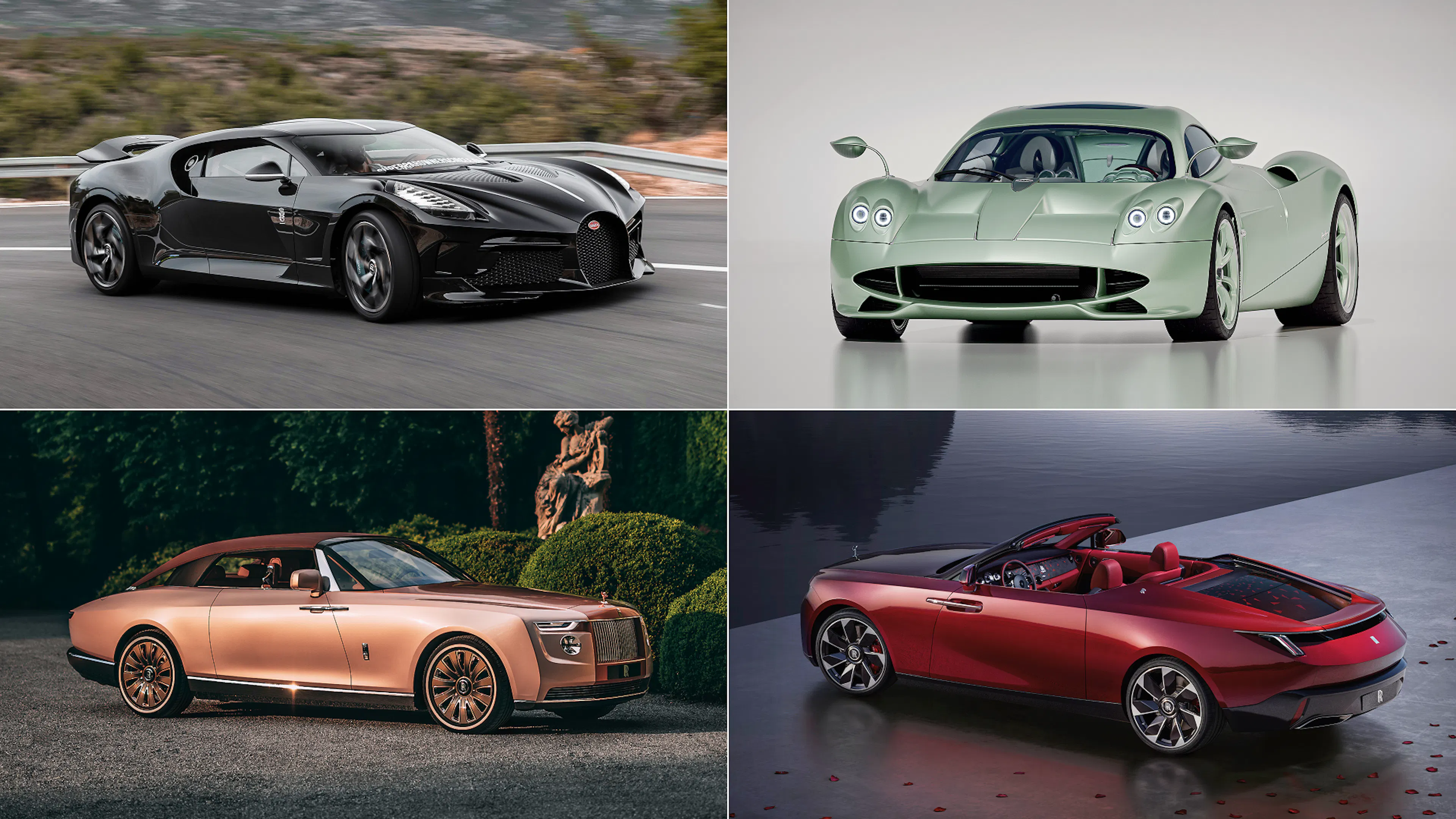 Die teuersten Autos der Welt kommen u. a. von Bugatti, Pagani und Rolls-Royce.