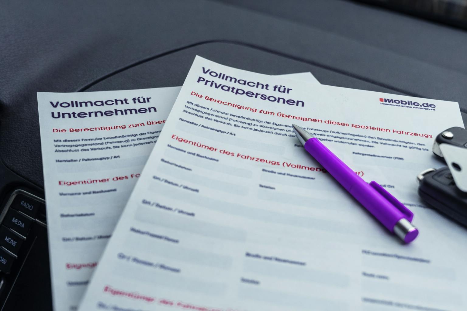 Vollmacht Zum Verkauf Eines Autos