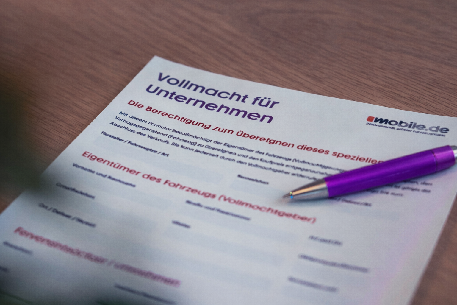Vollmacht für den Autoverkauf | mobile.de