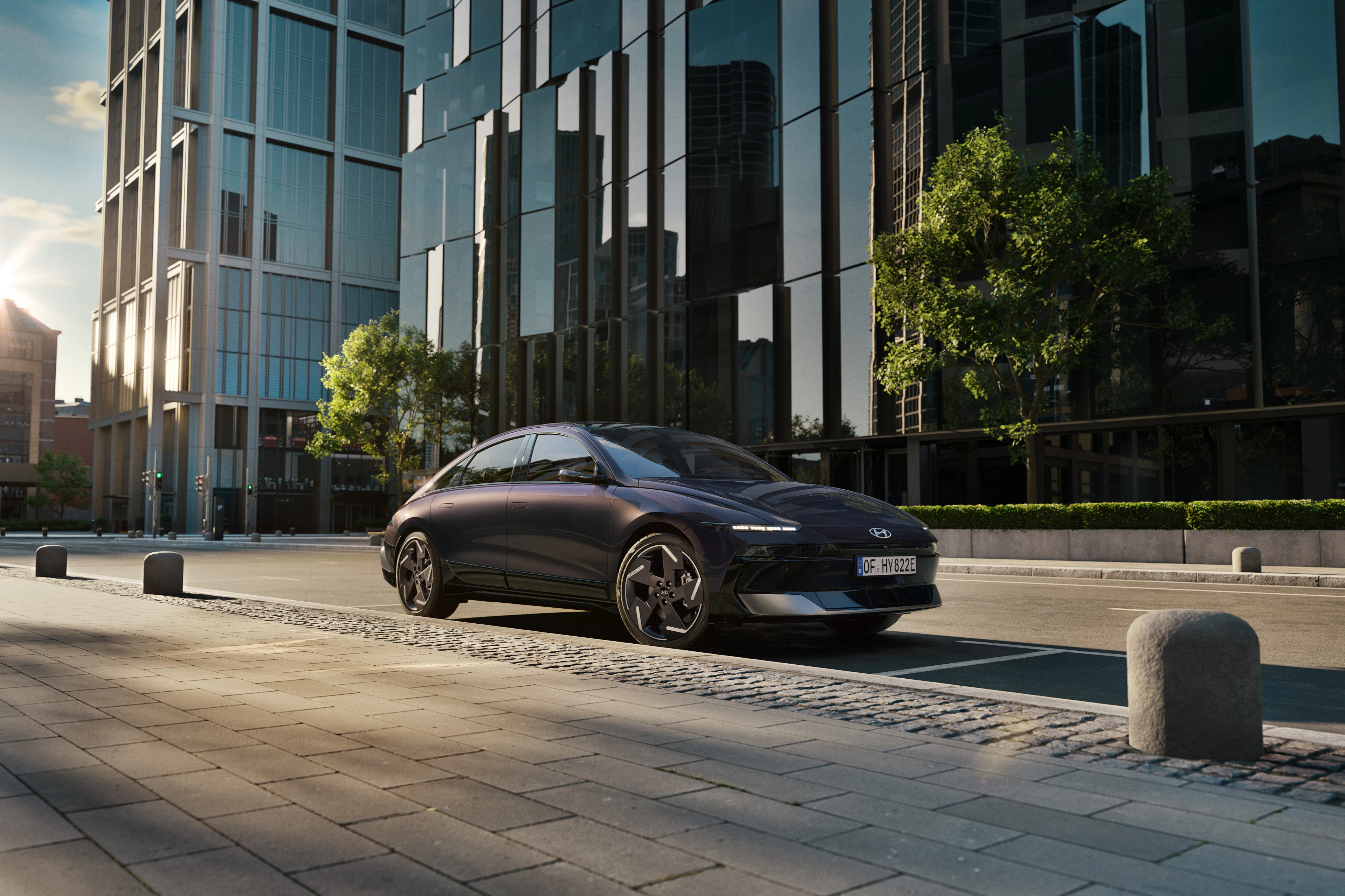 Hyundai Ioniq 6 Schrägansicht seitlich statisch